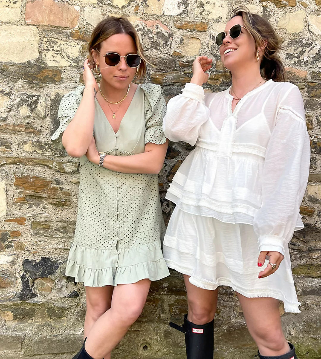 Labelrail x Collyer Twins – Transparentes Minikleid mit gestuftem Rock-Weiß günstig online kaufen