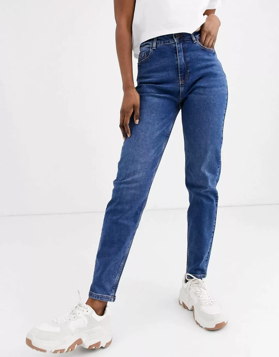 Pieces Kesia Mom High Waist Ankle Jeans XS Dark Blue Denim günstig online kaufen