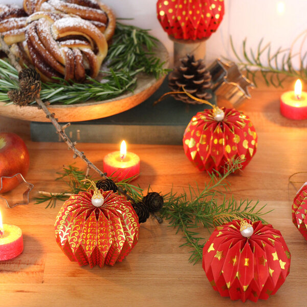 Christbaumschmuck Aus Papier, Kugel Set günstig online kaufen