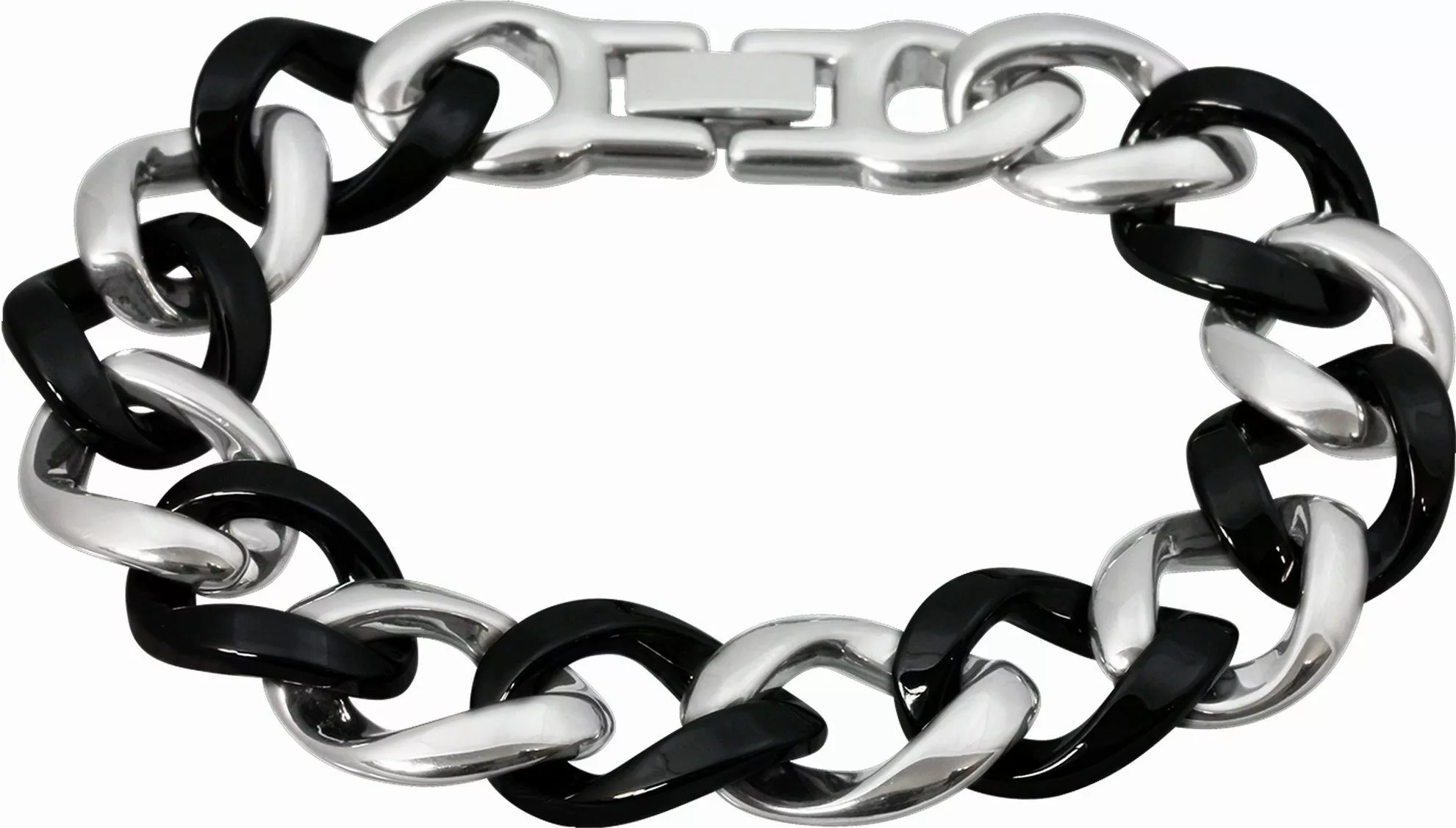 Amello Edelstahlarmband Amello Panzer Armband silber günstig online kaufen