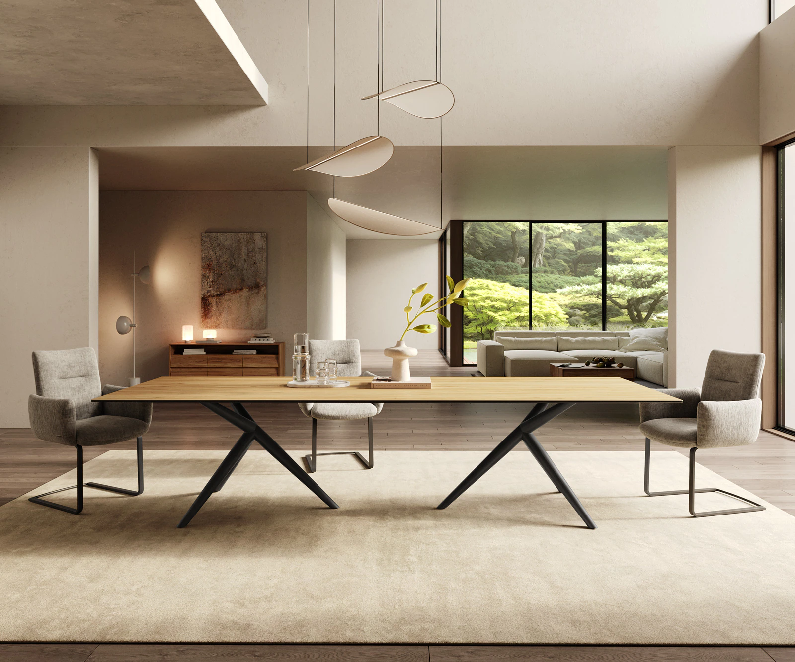 Esstisch Edge 300x100 Keramik Laminam® Sabbia Eichefarbig Estelar rund Meta günstig online kaufen