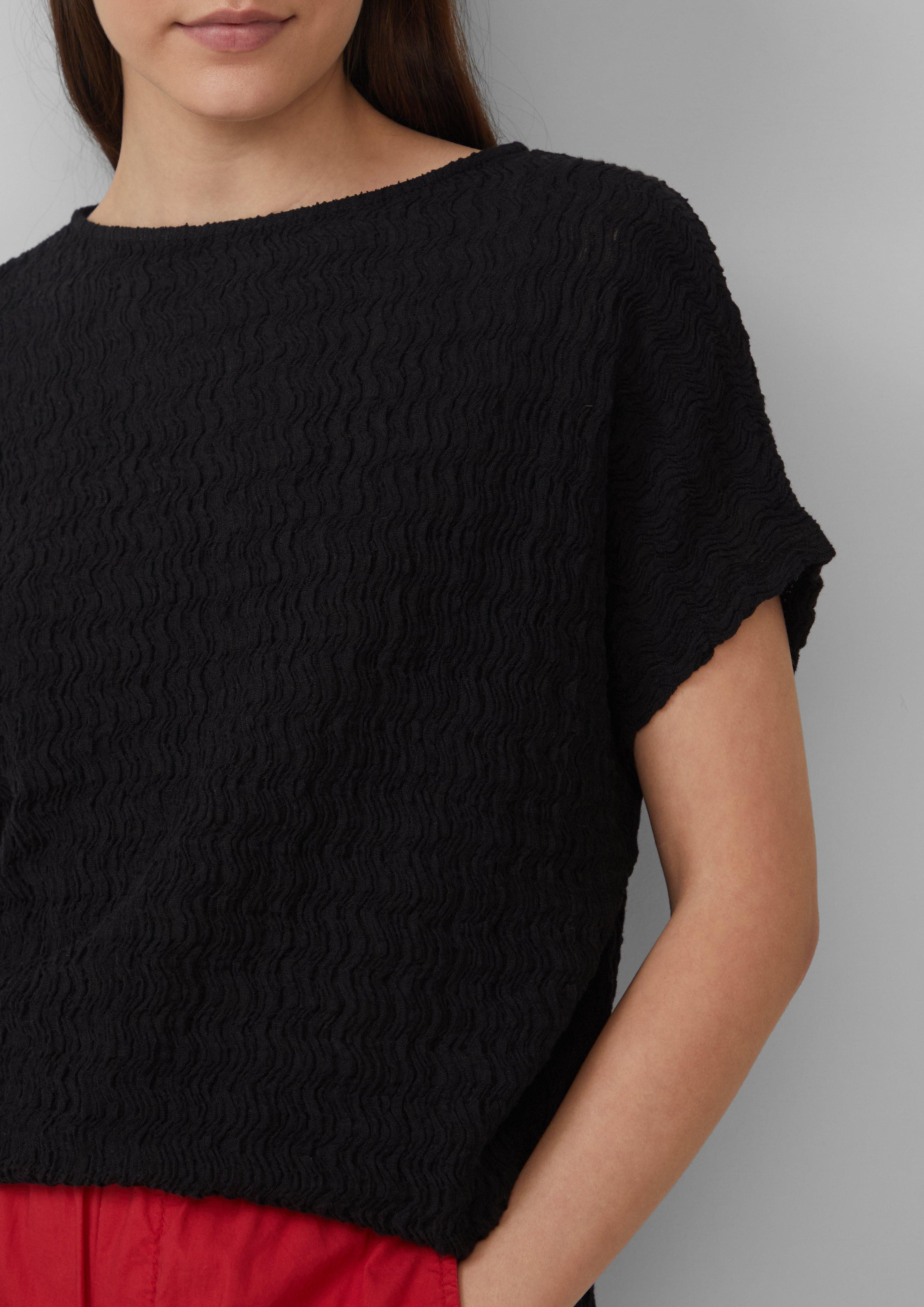 s.Oliver Shirttop Strukturiertes T-Shirt aus Baumwollmix günstig online kaufen