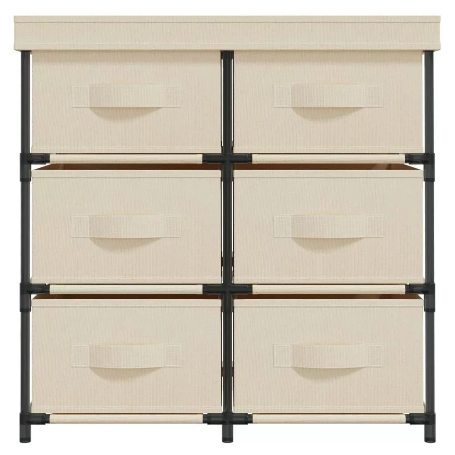 vidaXL Mehrzweckschrank Lagerschrank mit 6 Schubladen 55×29×55 cm Creme Sta günstig online kaufen