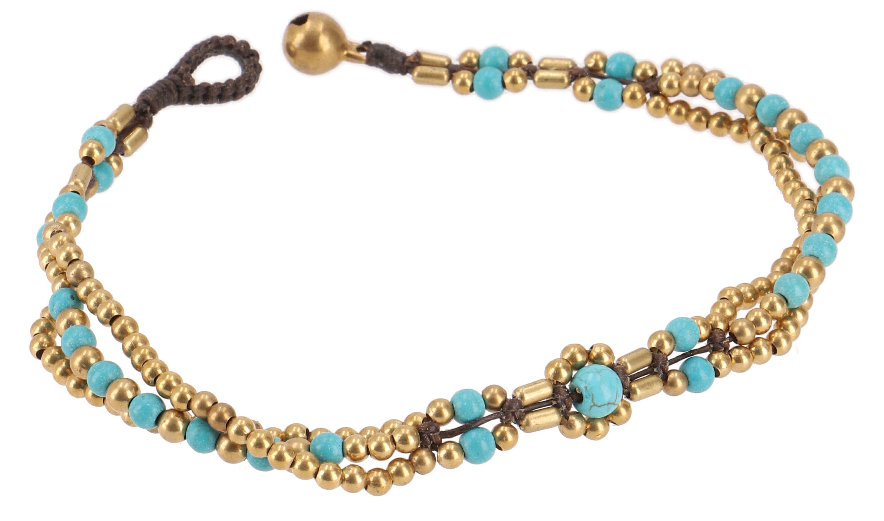Guru-Shop Fußkette Fußkette Makramee mit Glöckchen, günstig online kaufen