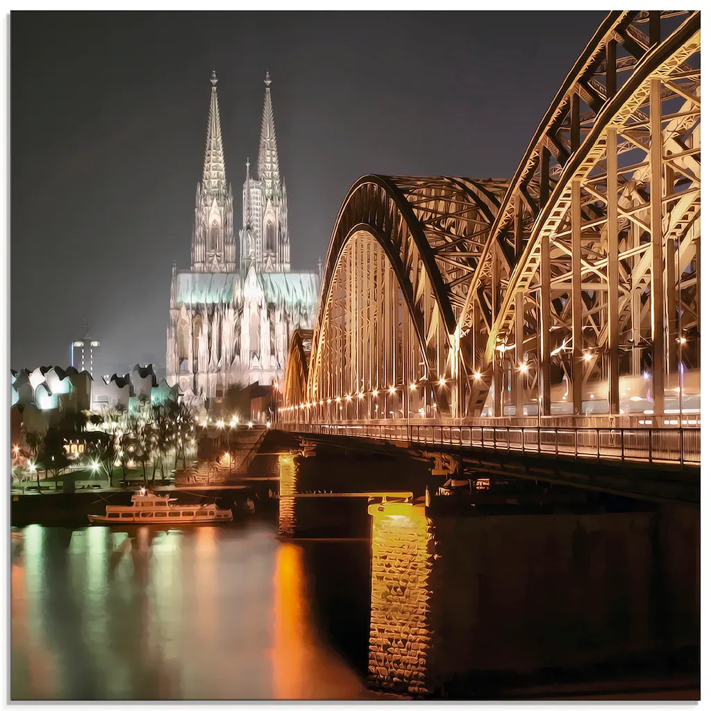 Artland Glasbild "Köln Skyline Collage V", Brücken, (1 St.), in verschieden günstig online kaufen
