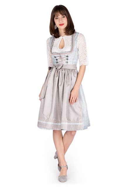 MarJo Dirndl Midi Dirndl 2tlg. - ELVINA - eisblau/helltaupe günstig online kaufen