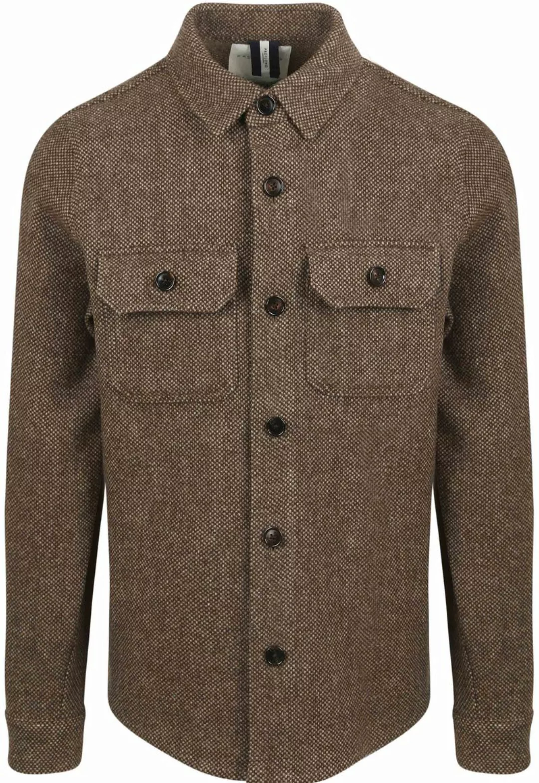 Profuomo Textured Overshirt Wool Braun - Größe XXL günstig online kaufen