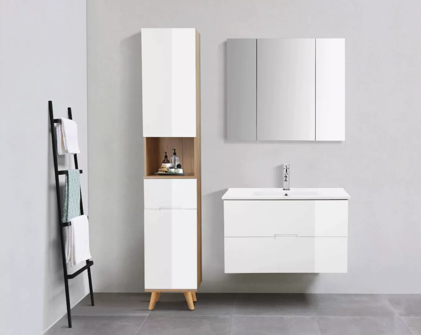 andas Badmöbel-Set "Lund Badmöbel Set Badschrank Badezimmerset", (Komplett- günstig online kaufen