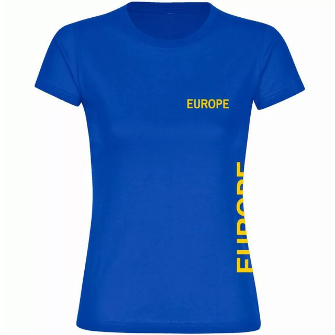 multifanshop T-Shirt Damen Europe - Brust & Seite - Frauen günstig online kaufen