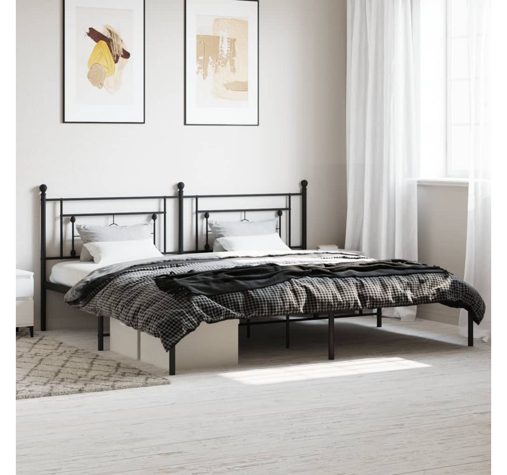 vidaXL Bettgestell Bettgestell mit Kopfteil Metall Schwarz 200x200 cm Bett günstig online kaufen