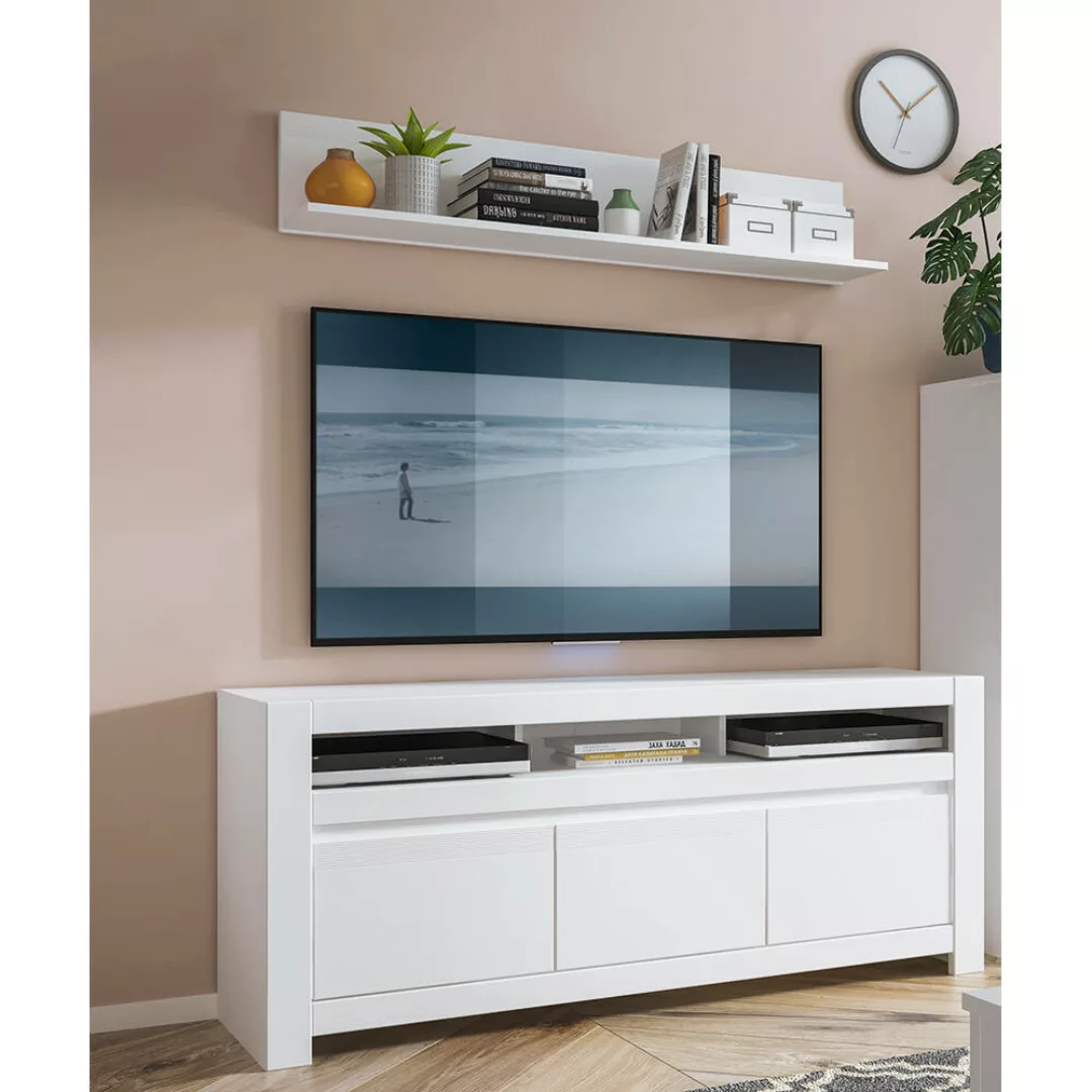 TV Lowboard und Wandboard weiß NAVA-129 günstig online kaufen