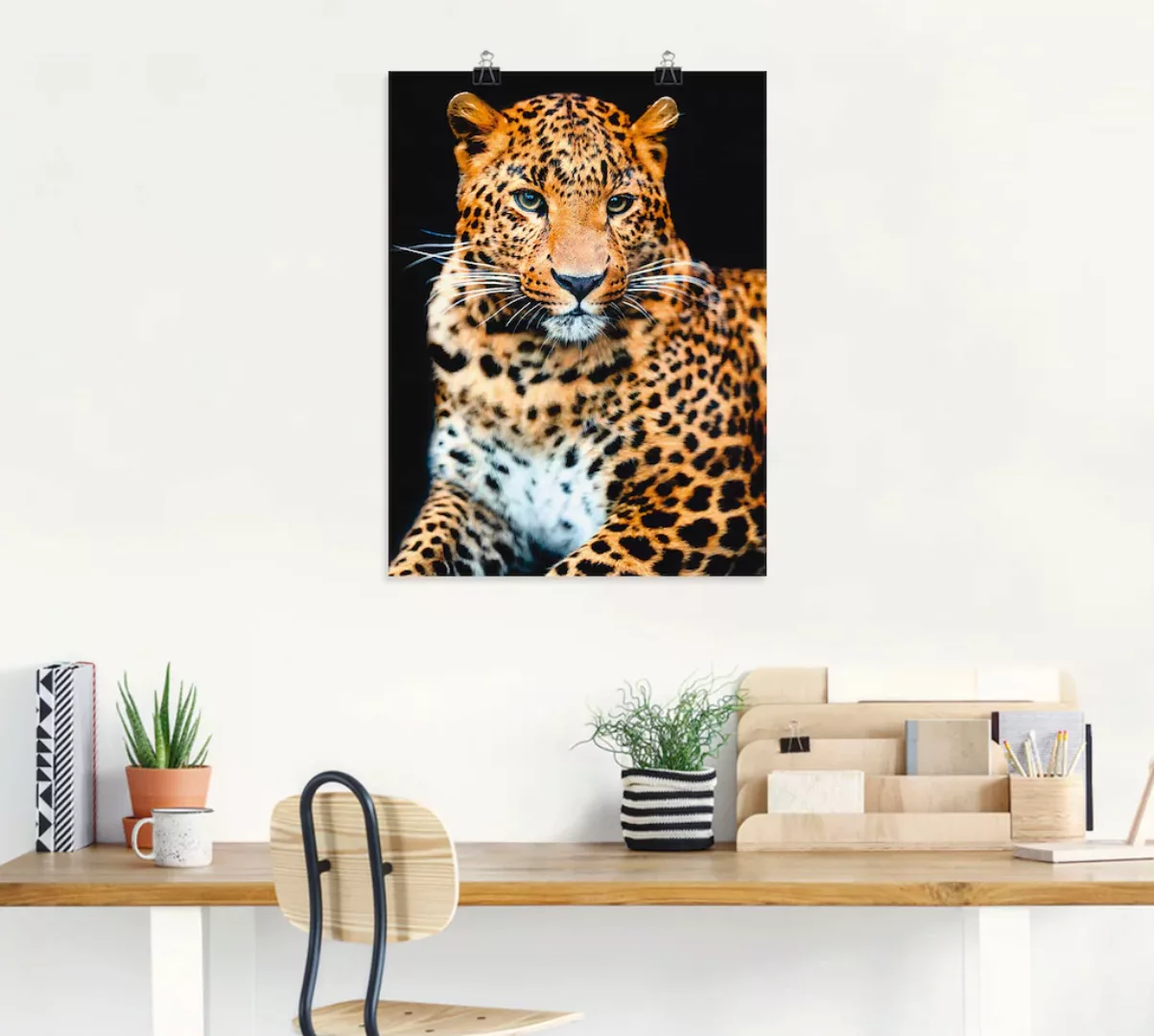 Artland Wandbild »Wütender wilder Leopard«, Wildtiere, (1 St.), als Alubild günstig online kaufen