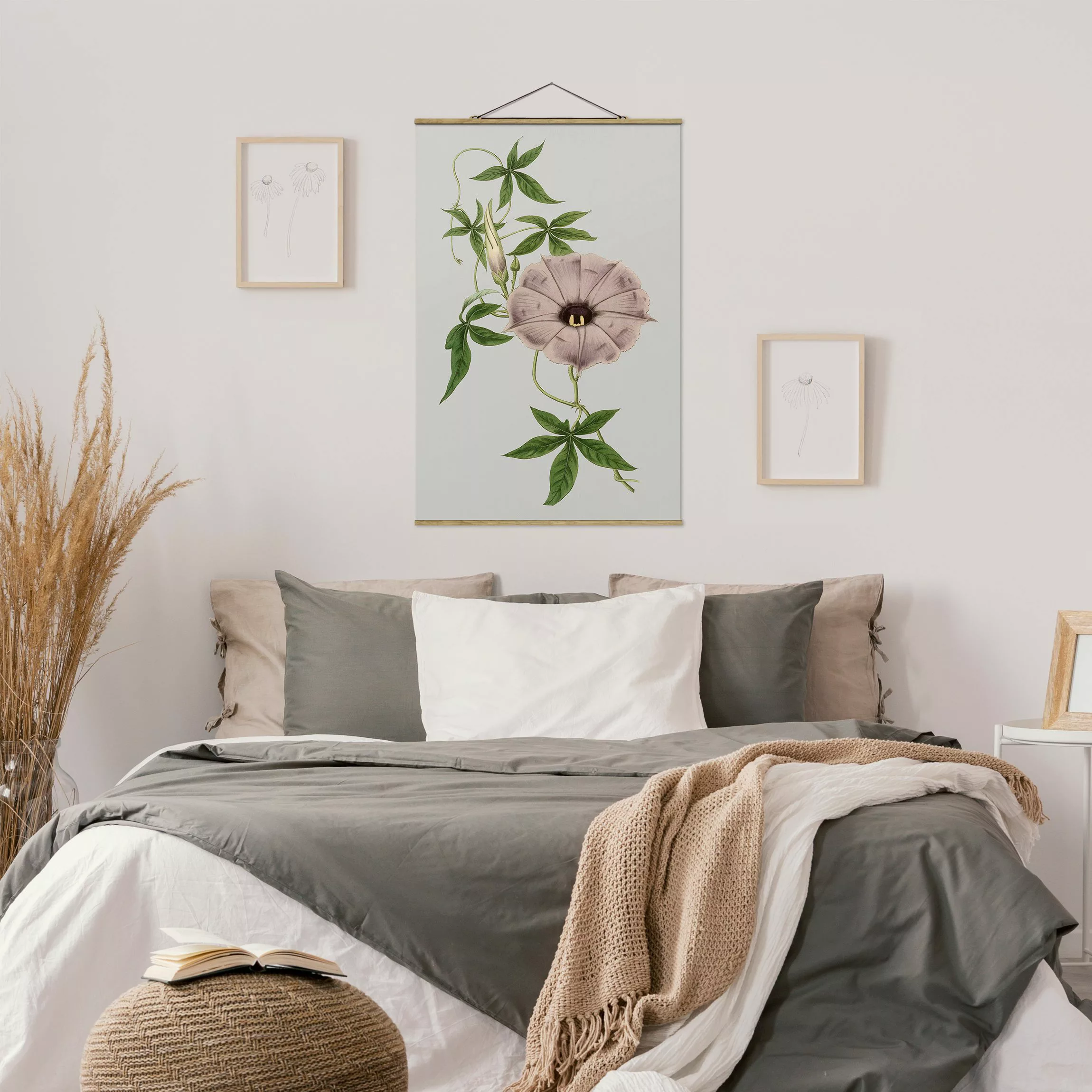 Stoffbild Blumen mit Posterleisten - Hochformat Florale Schmuckstücke IV günstig online kaufen