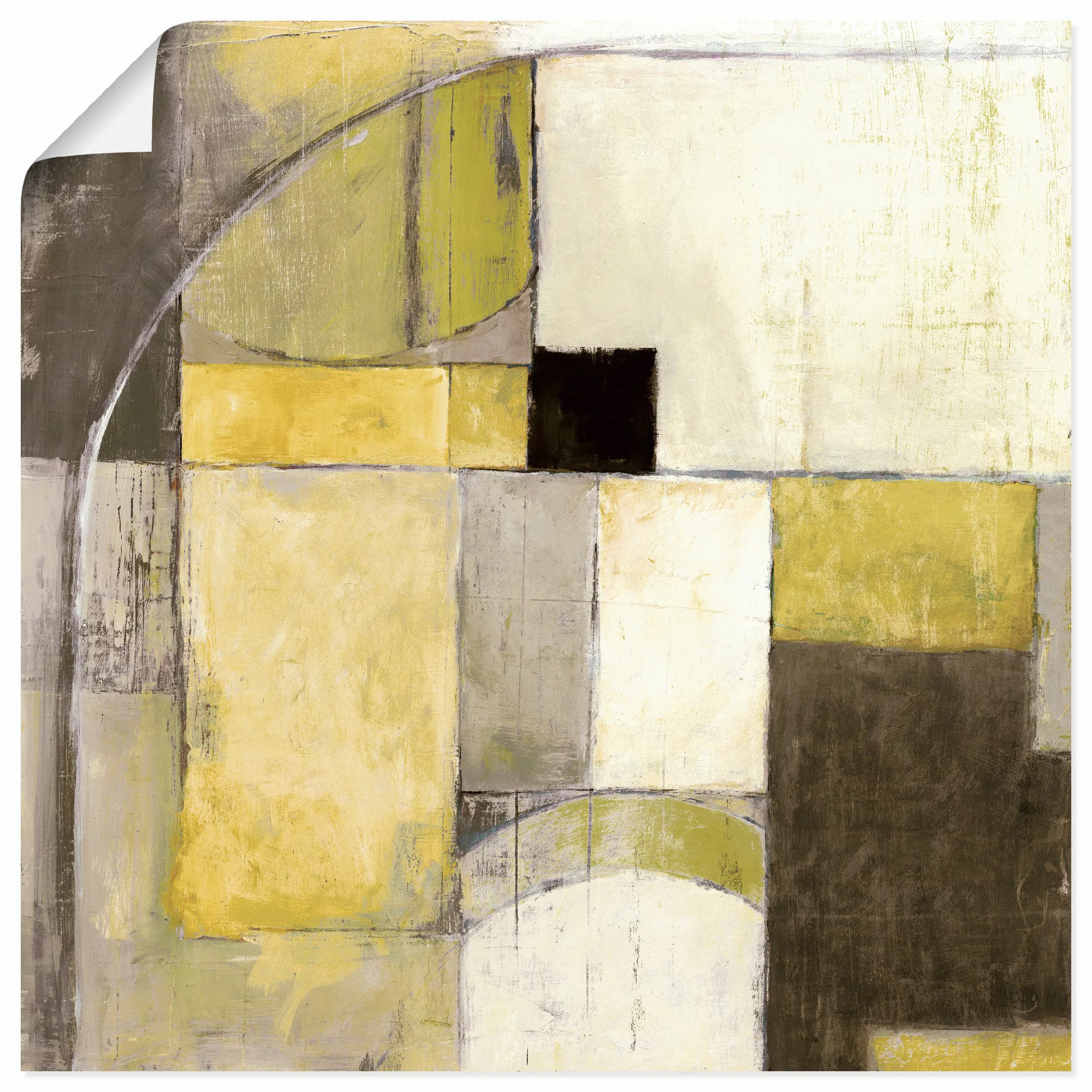 Artland Wandbild »Gelb-Grauer Übergang«, Muster, (1 St.) günstig online kaufen