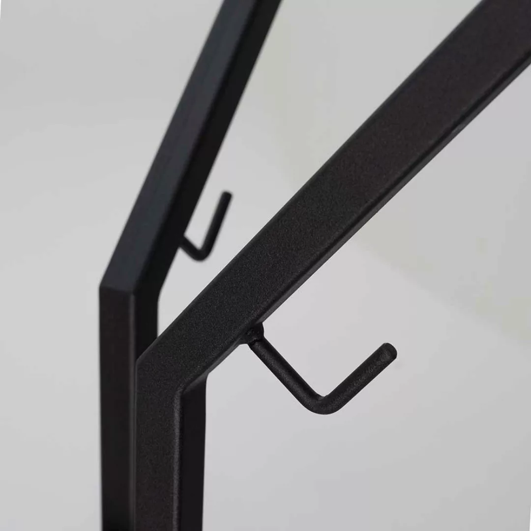 Garderobenstaender Stahl in Schwarz pulverbeschichtet 8 Kleiderhaken günstig online kaufen