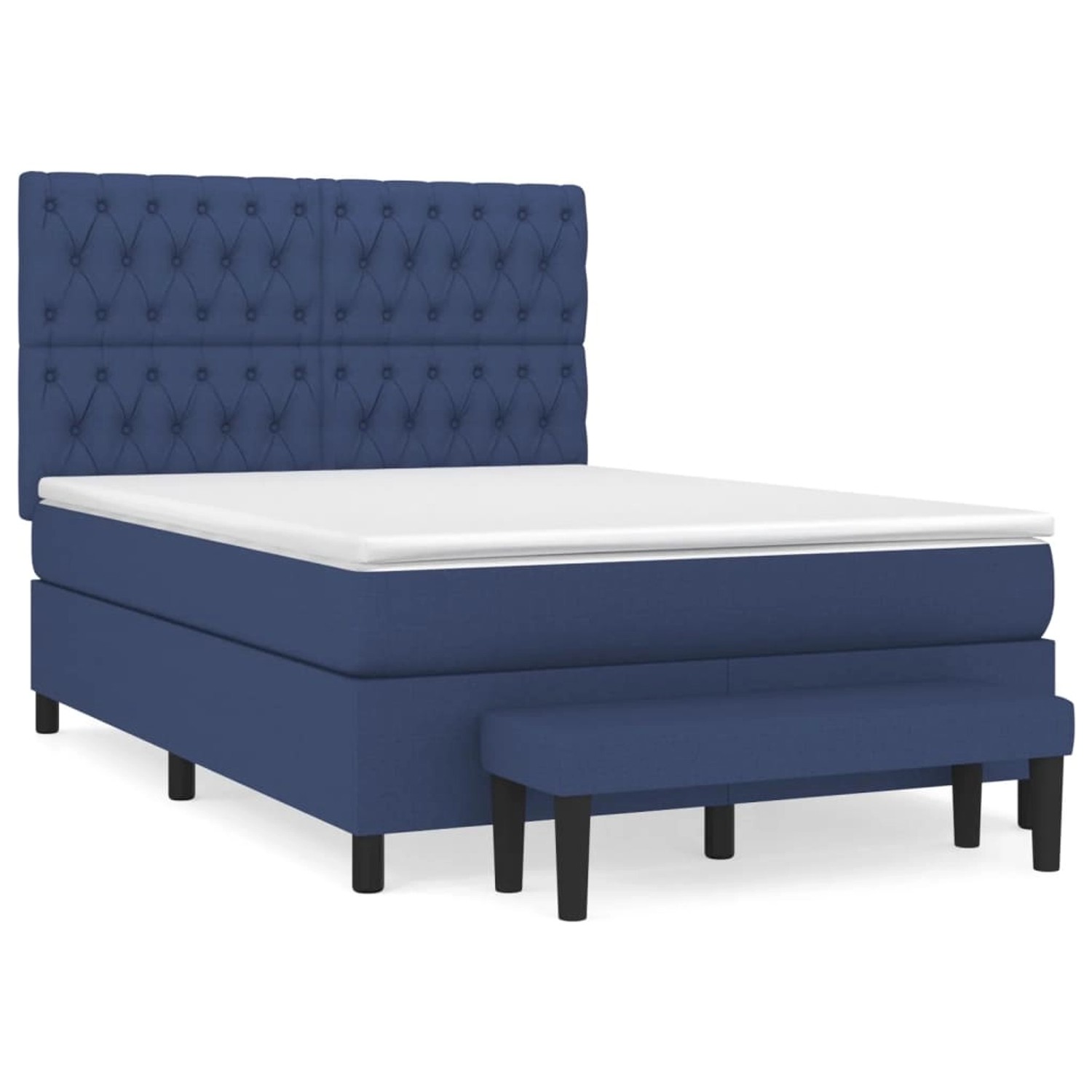 vidaXL Boxspringbett, Boxspringbett mit Matratze Blau 140x200 cm Stoff günstig online kaufen