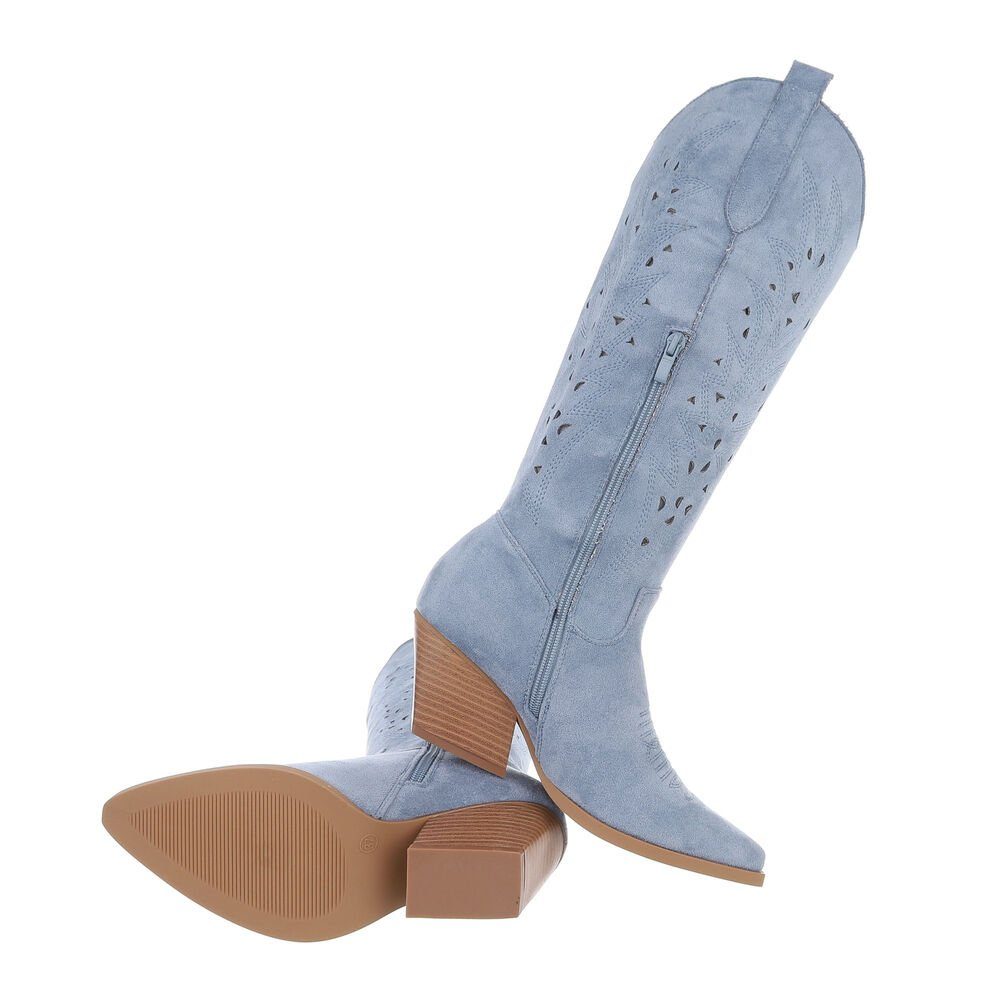 Ital-Design Stylische Damen Stiefel mit Cut-Out-Design günstig online kaufen