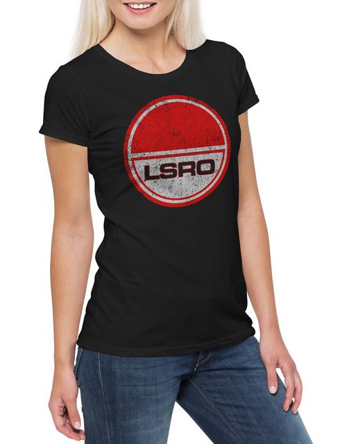 Urban Backwoods Print-Shirt Space 1999 Research LSRO Logo Damen T-Shirt Ret günstig online kaufen