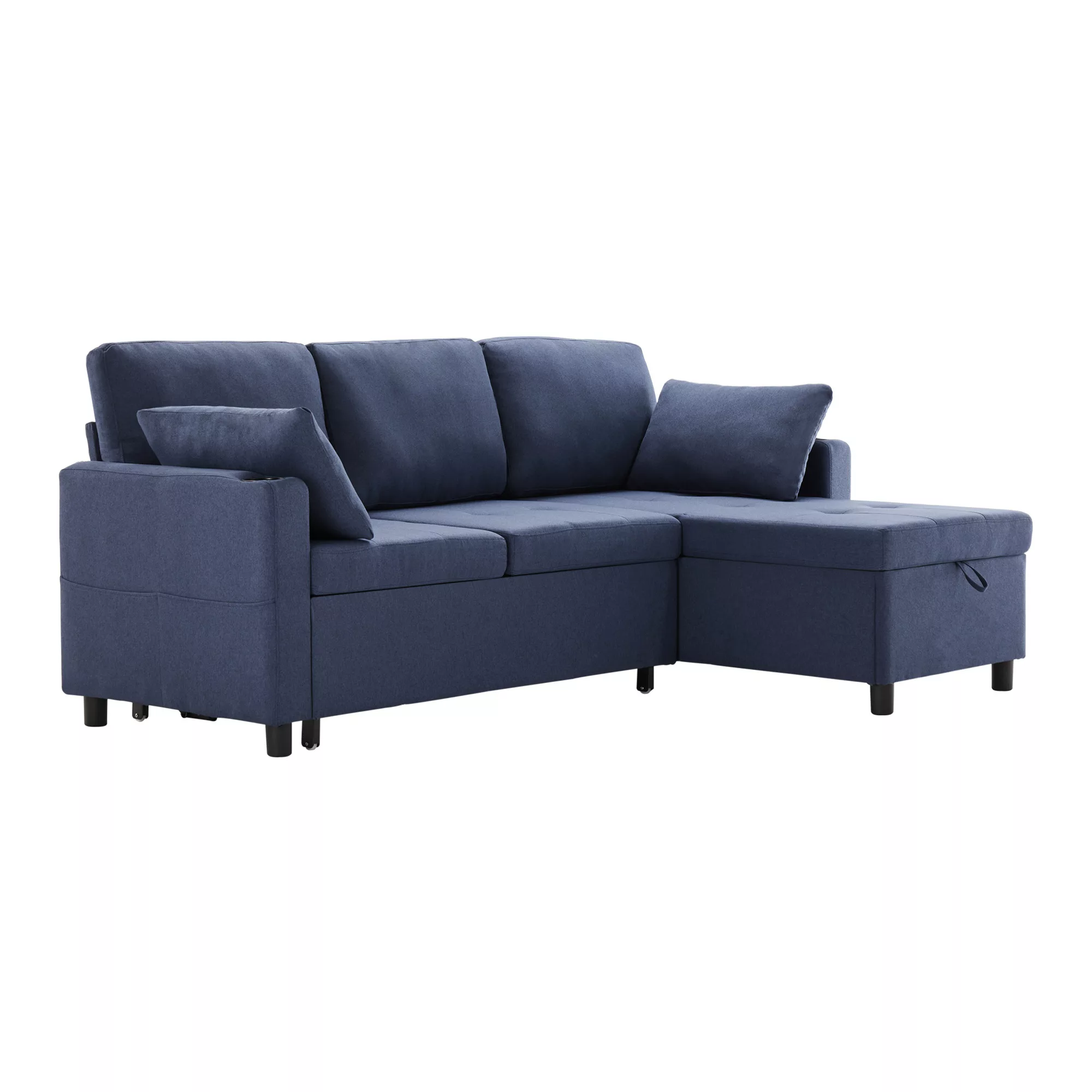 Multifunktionales L-förmiges Schlafsofa mit reversibler Chaise Longue, vers günstig online kaufen