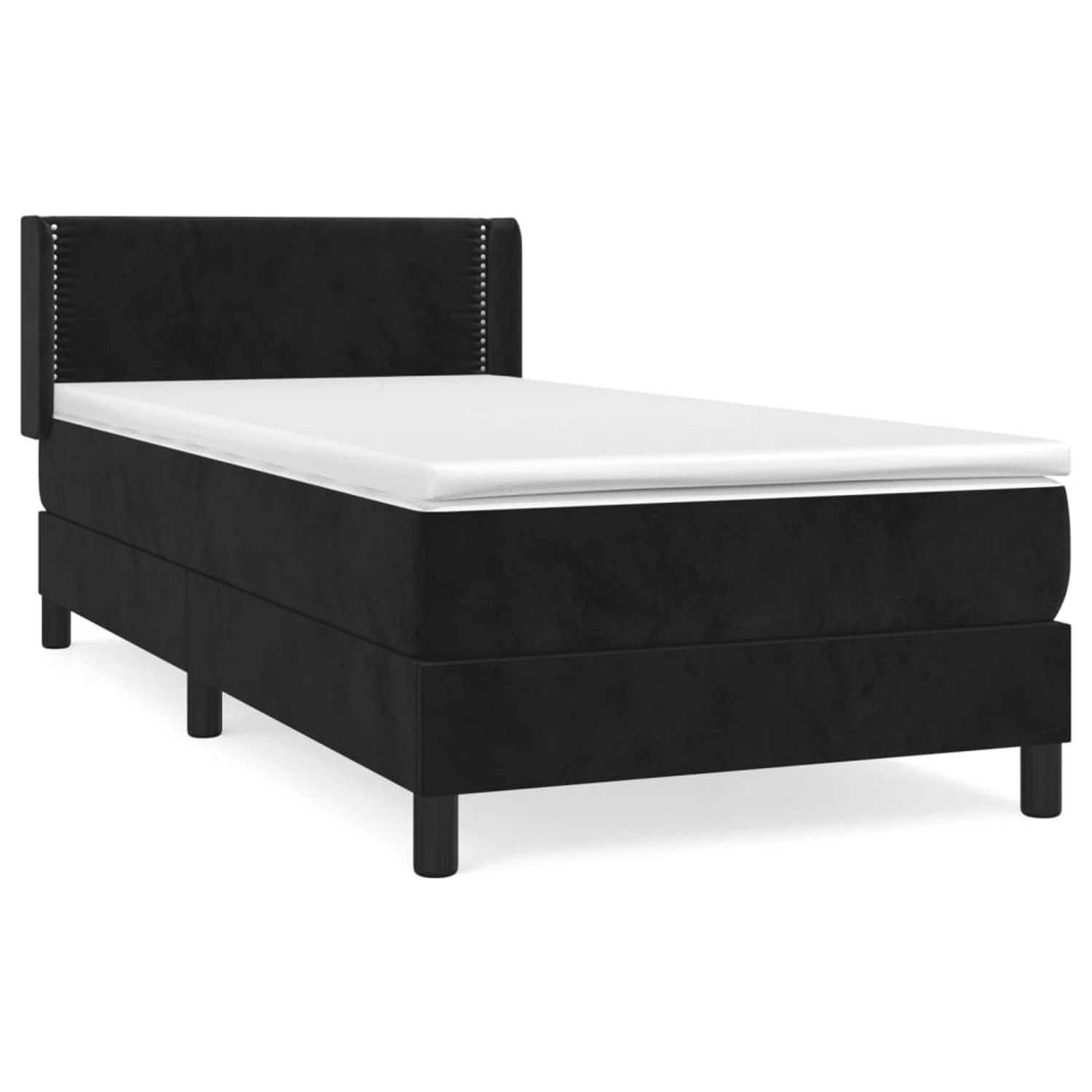 Vidaxl Boxspringbett Mit Matratze Schwarz 90x190 Cm Samt günstig online kaufen