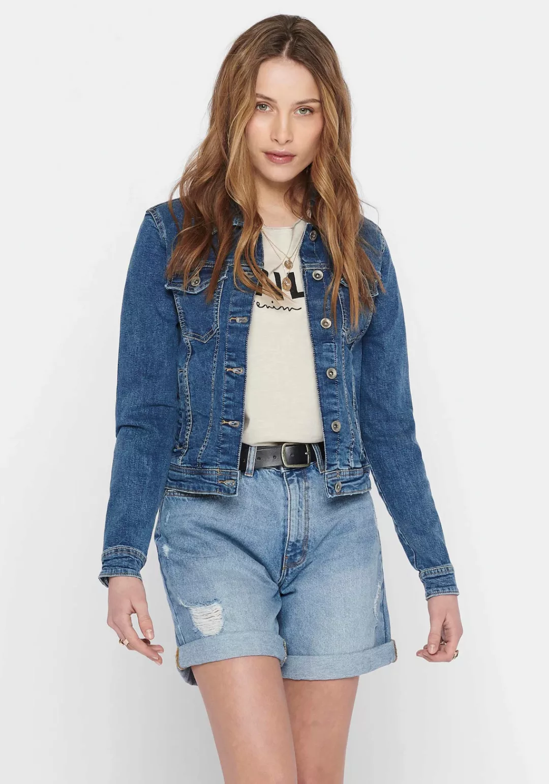 ONLY Jeansjacke ONLTIA DNM JACKET MB BEX02 NOOS in leichter Used-Waschung m günstig online kaufen