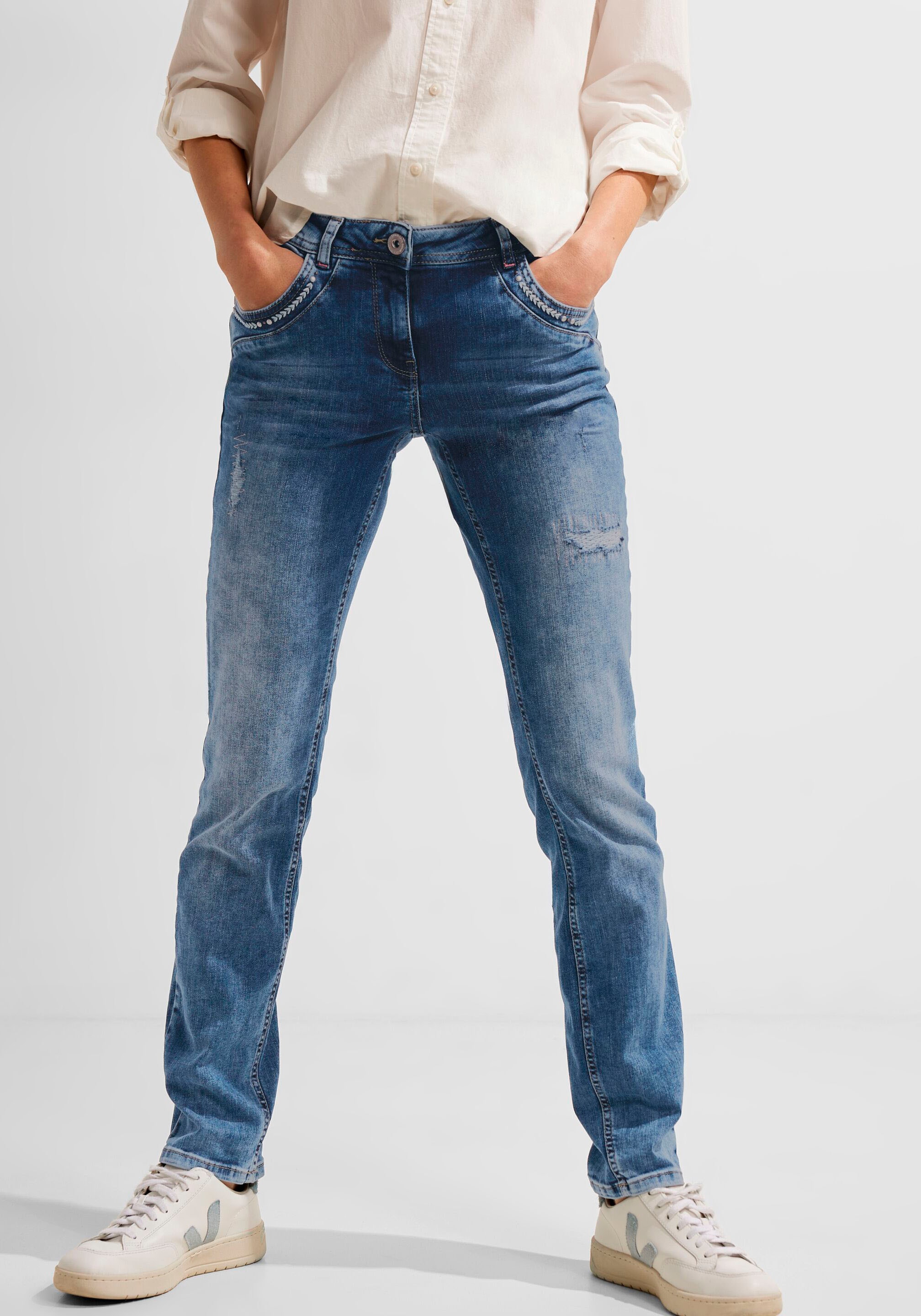 Cecil Slim-fit-Jeans, mit Detroyed-Effekten günstig online kaufen