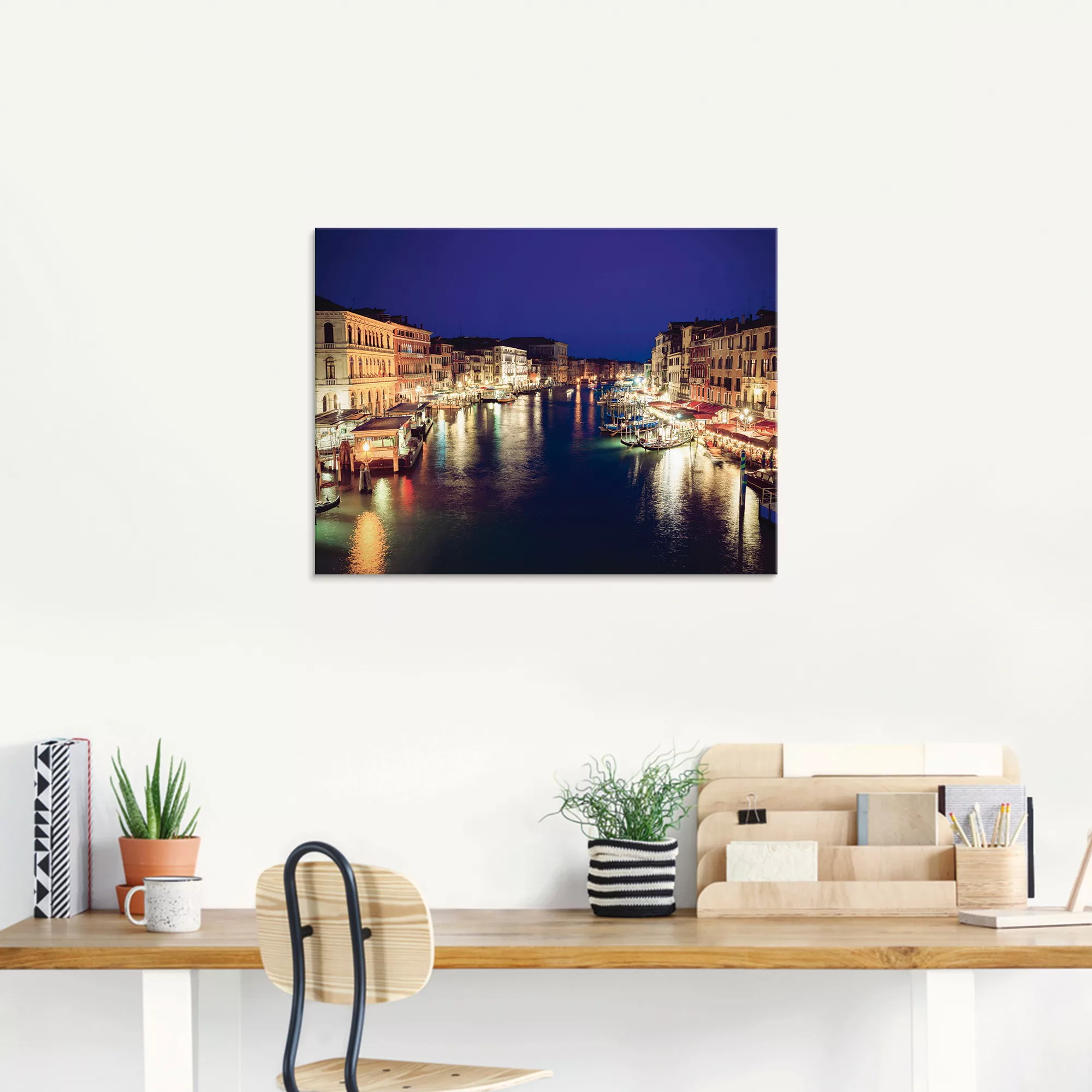 Artland Glasbild "Venedig bei Nacht", Italien, (1 St.), in verschiedenen Gr günstig online kaufen