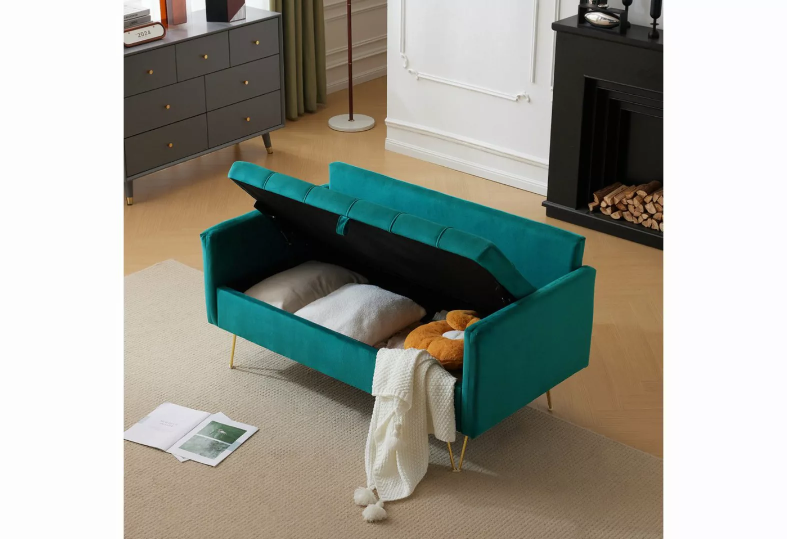 WISHDOR Sofa Küchensofa Kindersofa Loungesofa, Modernes, einfaches Samtsofa günstig online kaufen