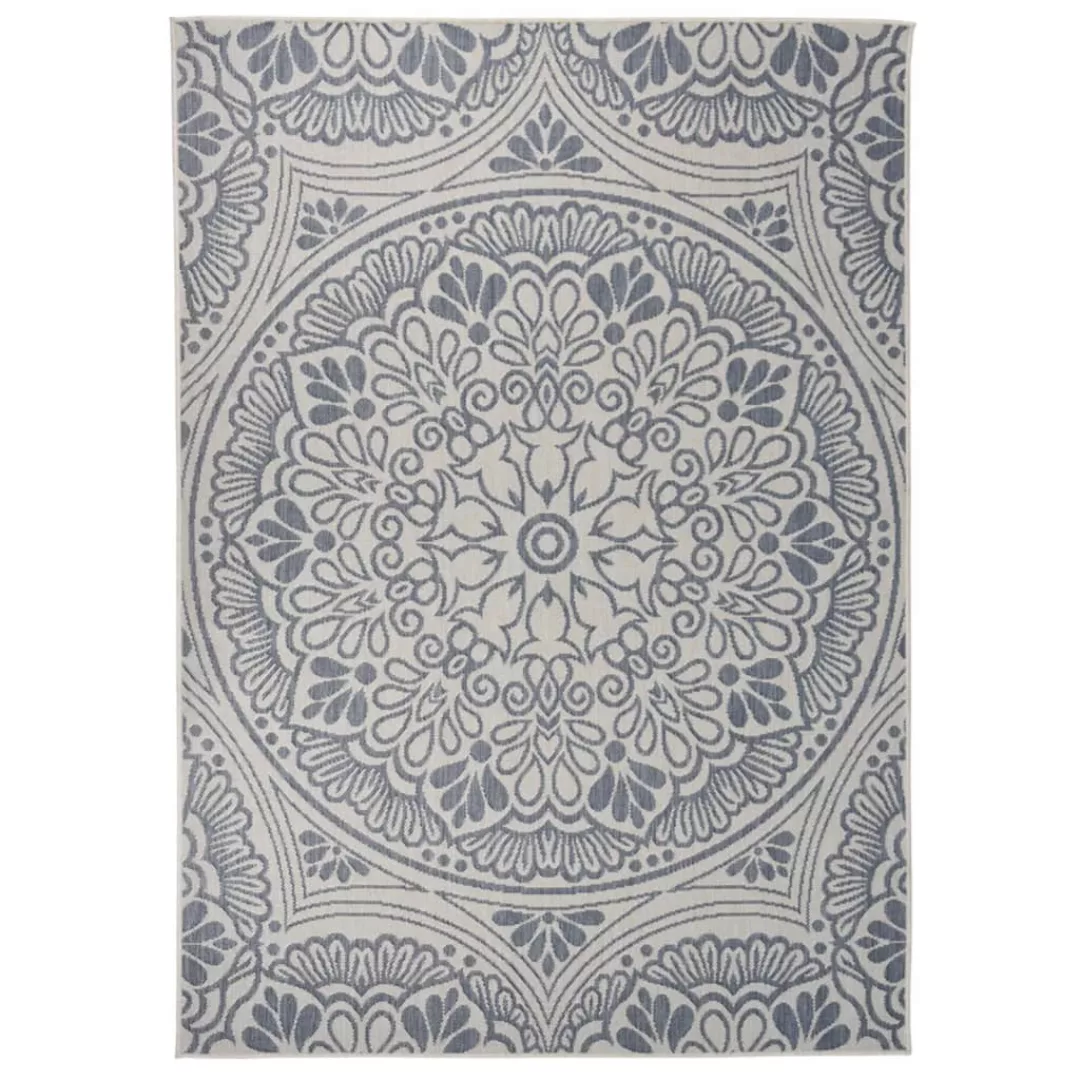 Vidaxl Outdoor-teppich Flachgewebe 120x170 Cm Blaues Muster günstig online kaufen