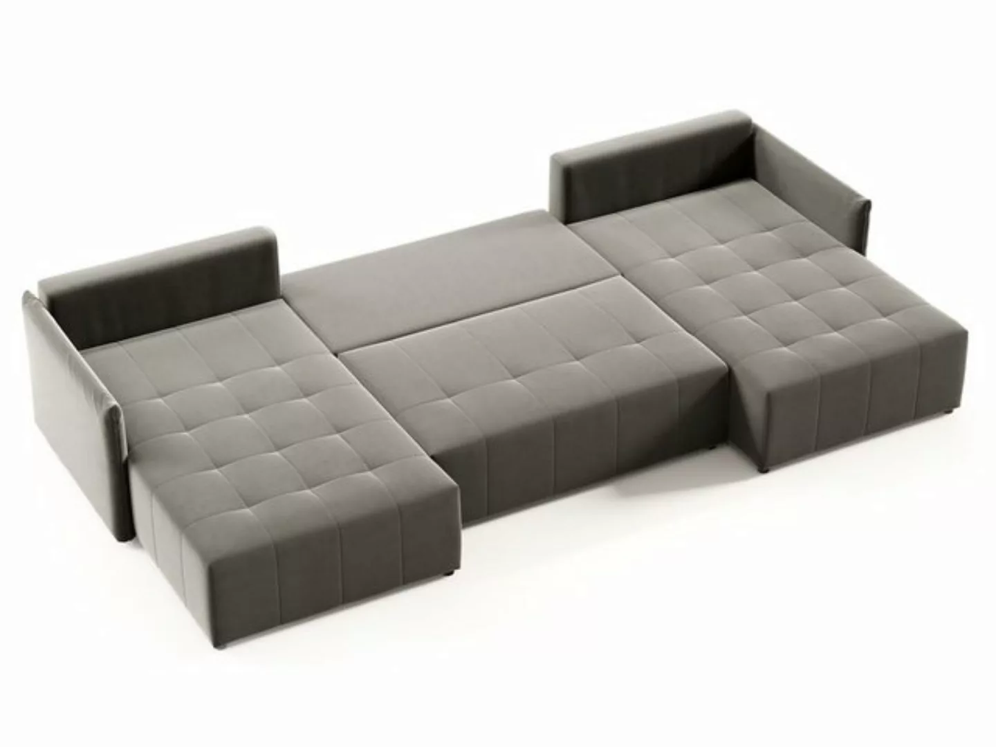 DB-Möbel Wohnlandschaft "Basic-U" in schwarz, mit Schlaffunktion und Bettka günstig online kaufen