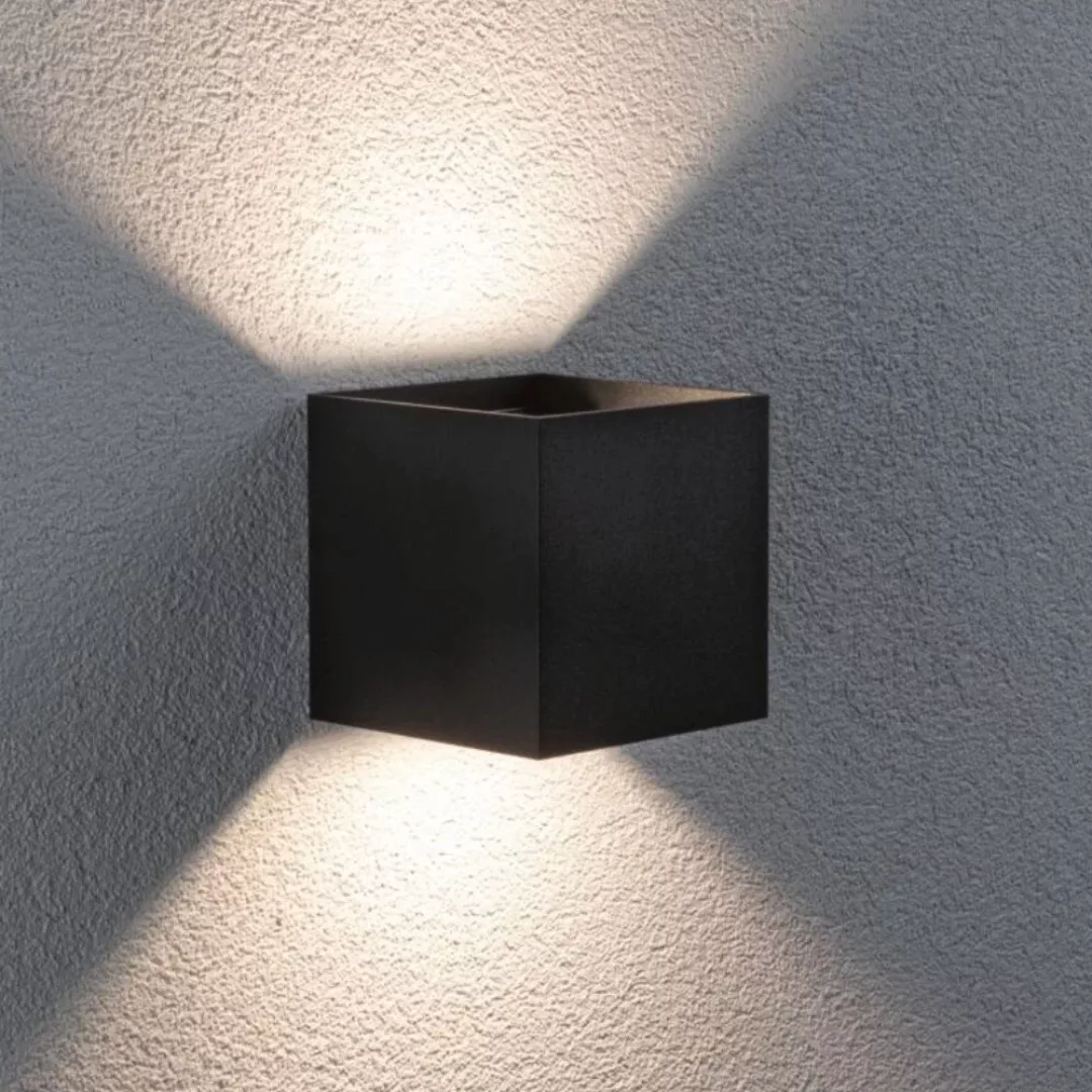 Paulmann Cybo LED-Außenwandleuchte, RGBW, 10x10cm, anthrazit günstig online kaufen