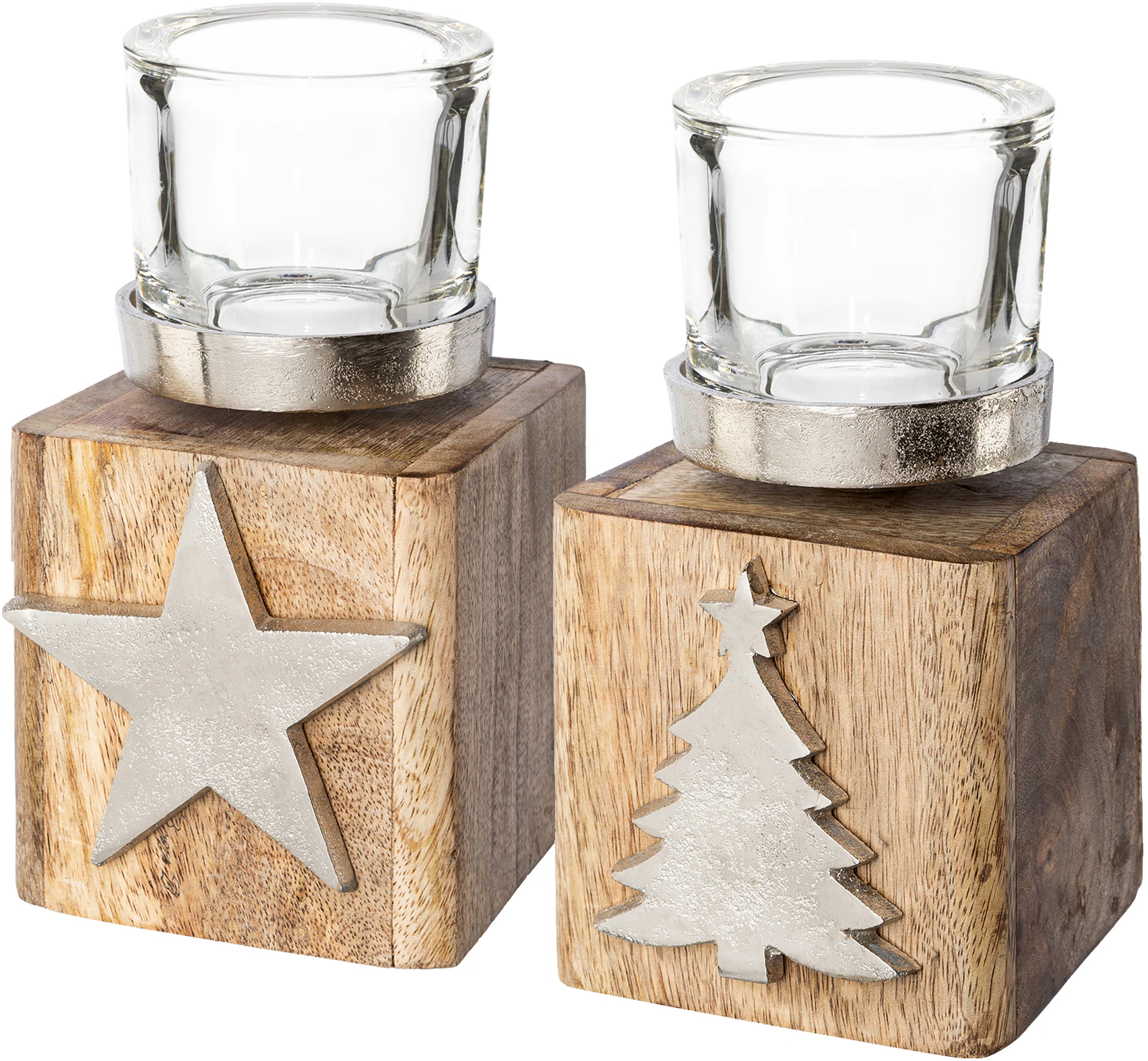 my home Teelichthalter »Tannenbaum und Stern, Weihnachtsdeko«, (Set, 2 St.) günstig online kaufen