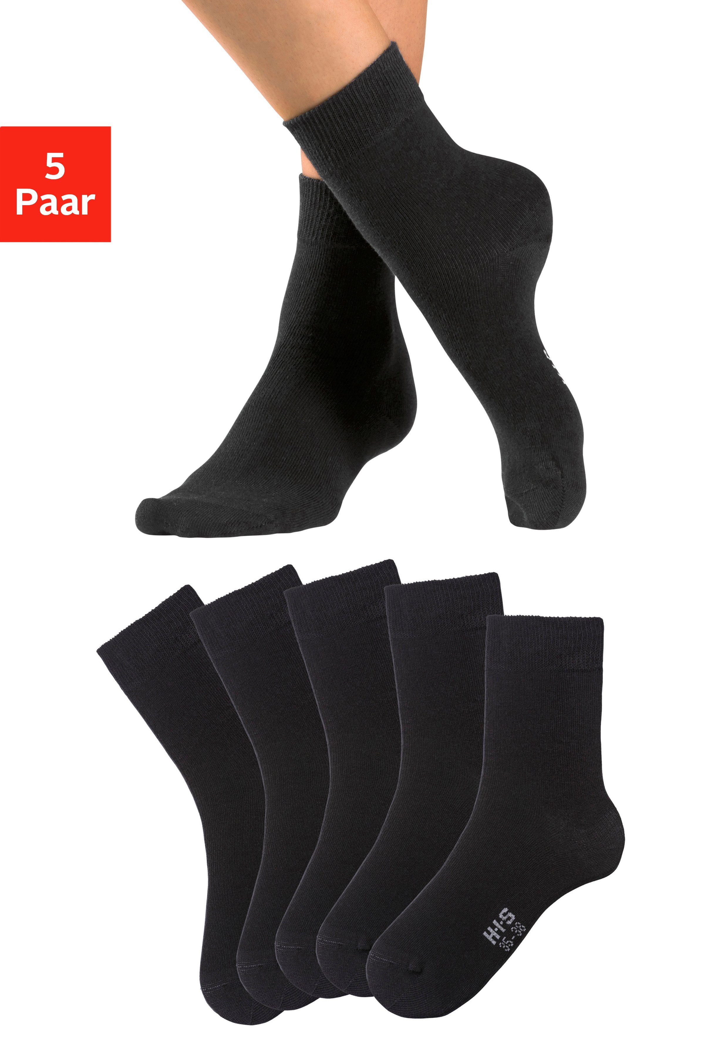 H.I.S Basicsocken, (Packung, 5 Paar), mit besonders weichem Bündchen günstig online kaufen