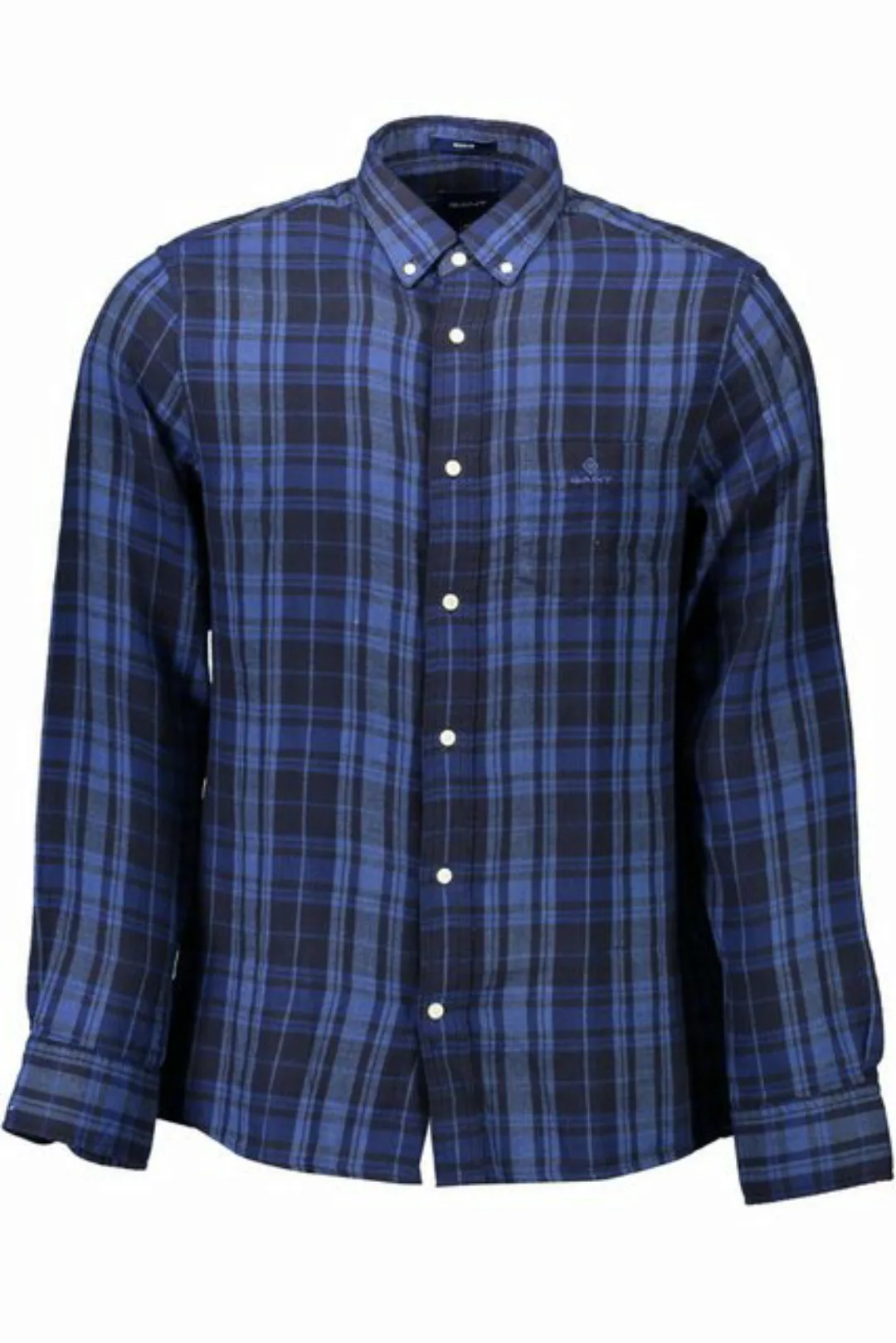 Gant Langarmhemd Herren Langarmshirt Blau: Regular Fit mit Button-Down-Krag günstig online kaufen