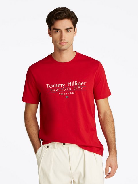 Tommy Hilfiger T-Shirt HILFIGER CENTER STACK TEE mit großem Schriftprint günstig online kaufen