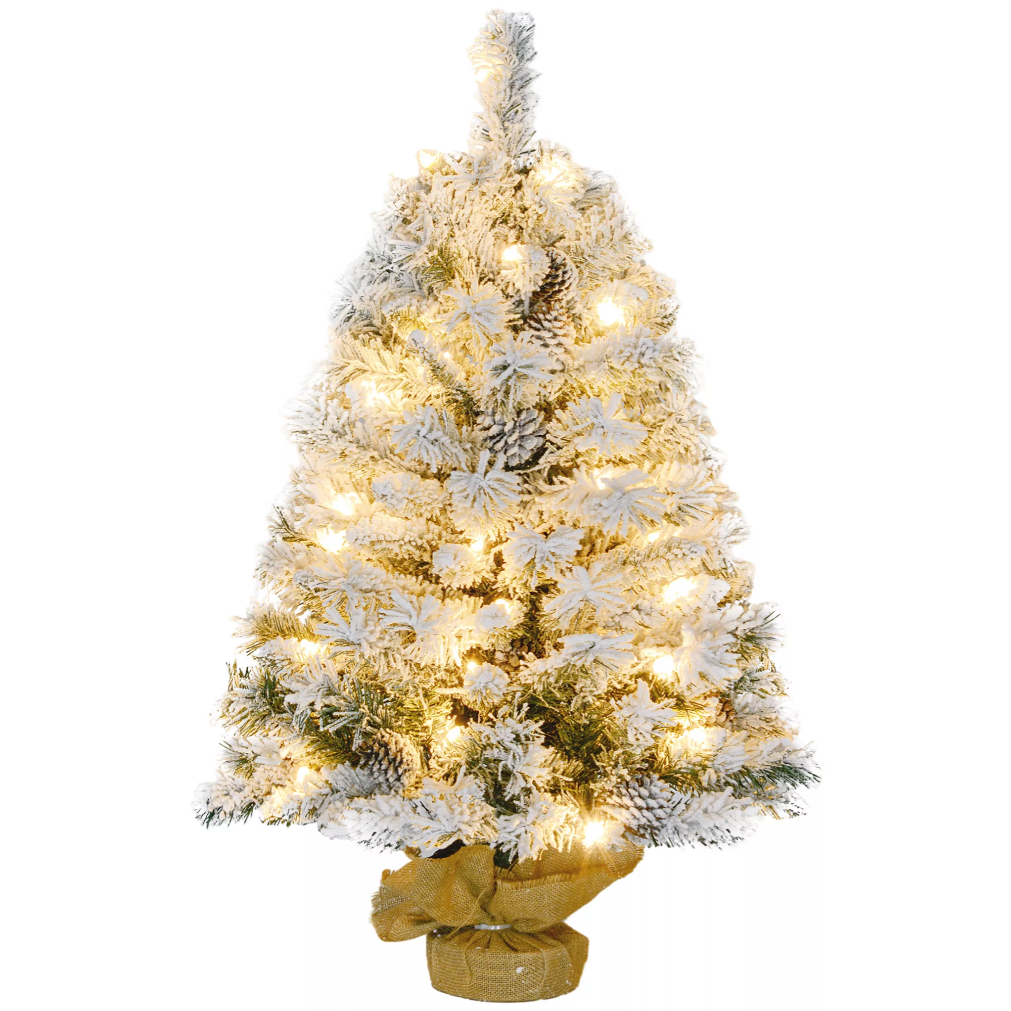 HOMCOM Künstlicher Weihnachtsbaum 90 cm mit 133 Spitzen und 50 warmweißen L günstig online kaufen