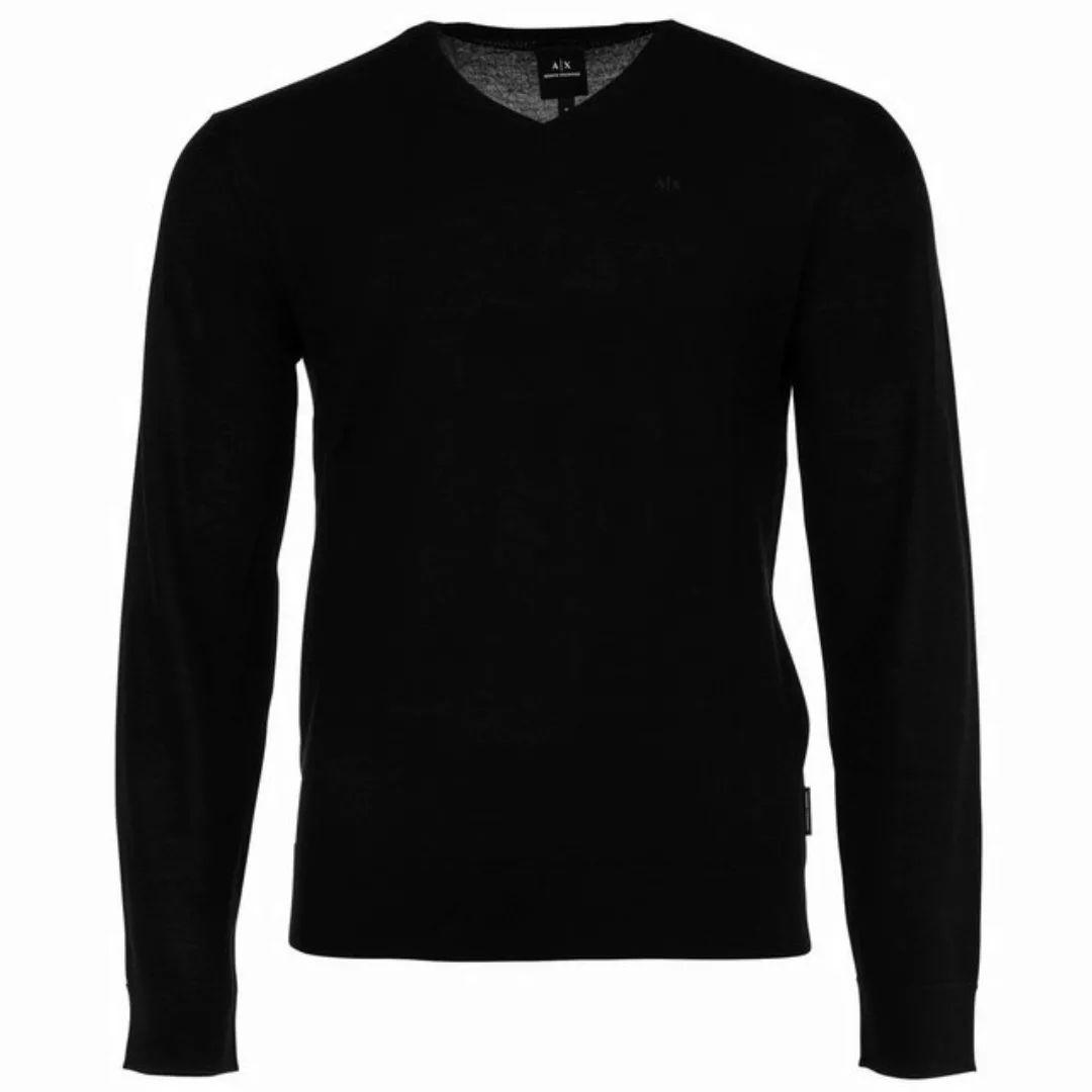 ARMANI EXCHANGE Sweatshirt Herren Strickpullover - Schurwolle, V-Neck, Logo günstig online kaufen