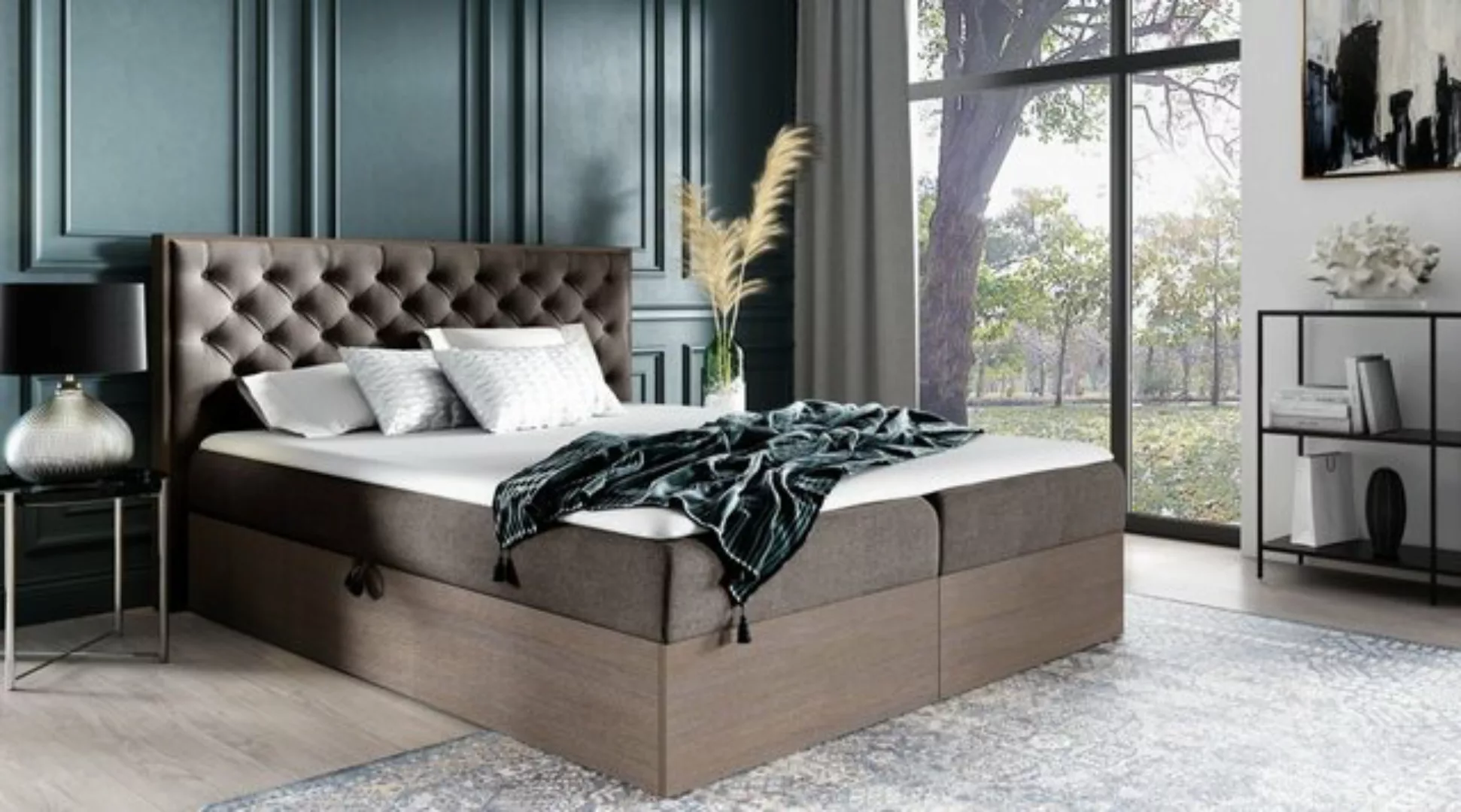 Luxusbetten24 Holzbett Designer Holzbett Neola, mit Stauraum günstig online kaufen