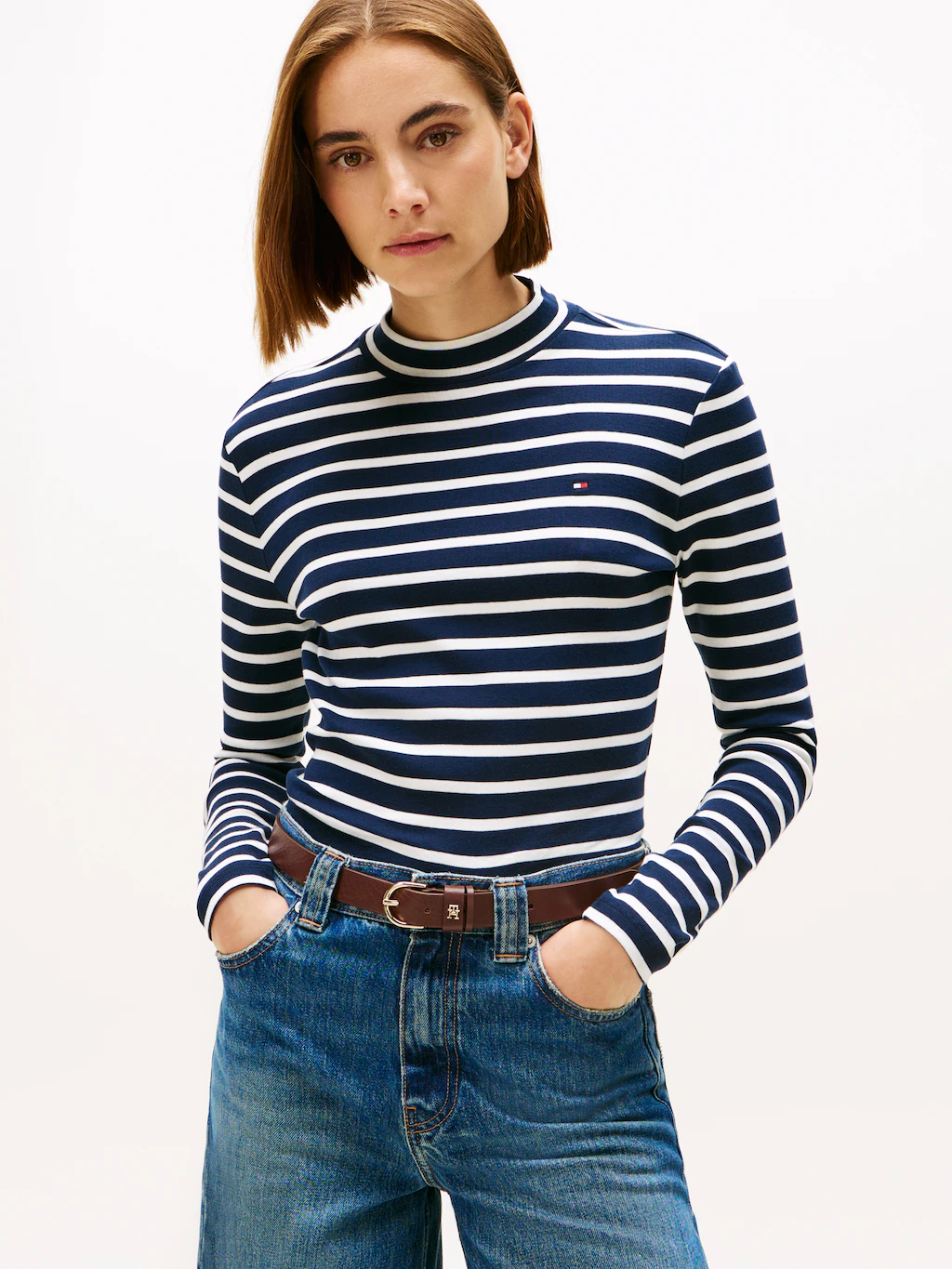 Tommy Hilfiger Langarmshirt "SLIM CODY MOCK-NK LS" günstig online kaufen