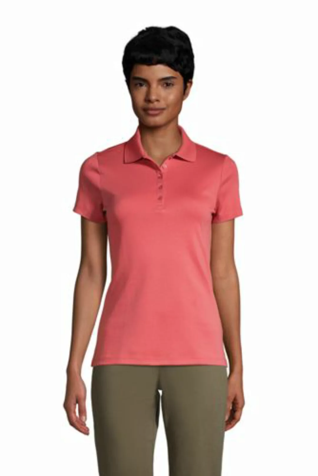 Supima-Poloshirt in Petite-Größe, Damen, Größe: XS Petite, Rot, Baumwolle, günstig online kaufen