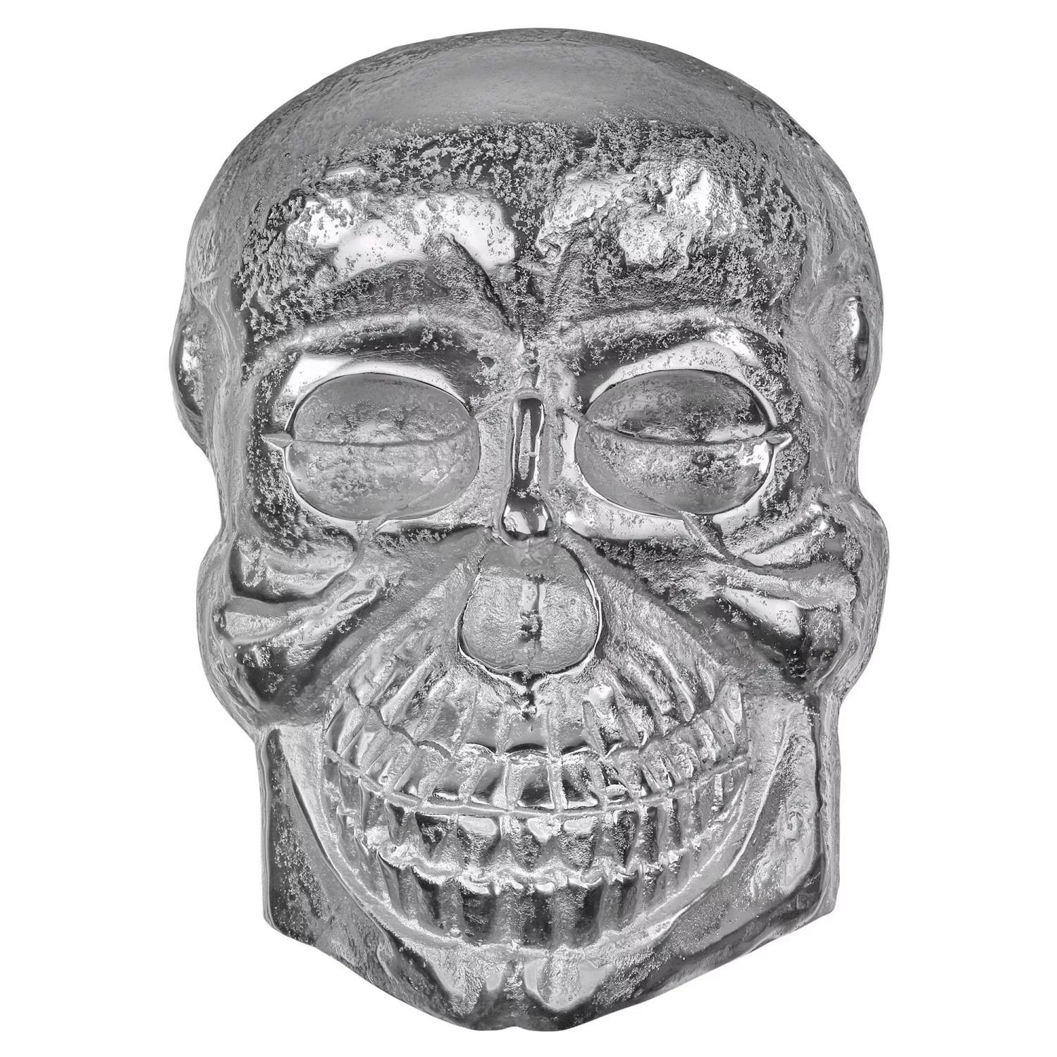 Womo-Design Deko Skull Totenkopf 42x30 cm Silber Glänzend Wandskulptur Alum günstig online kaufen