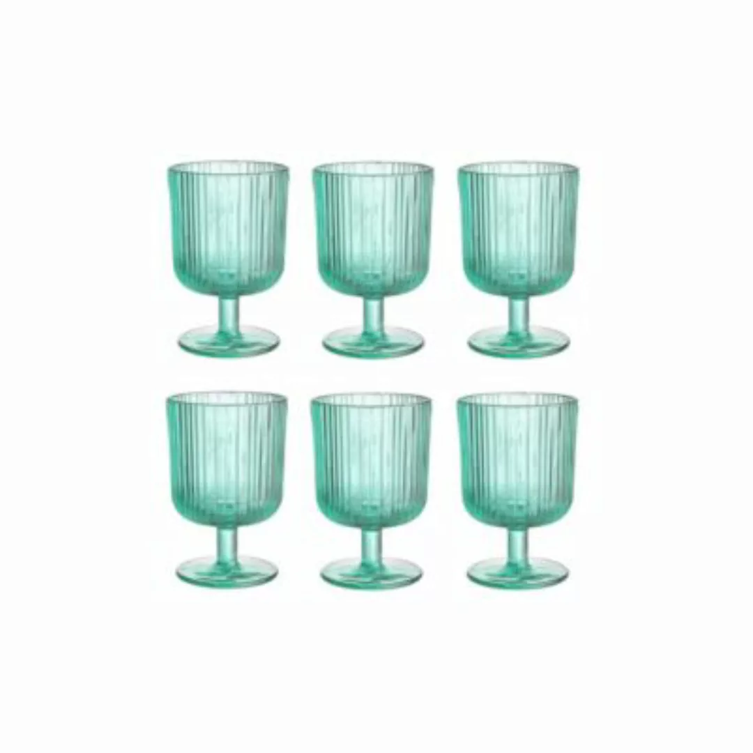 BUTLERS CHELSEA 6x Weingläser mit Rillen 250ml mint günstig online kaufen