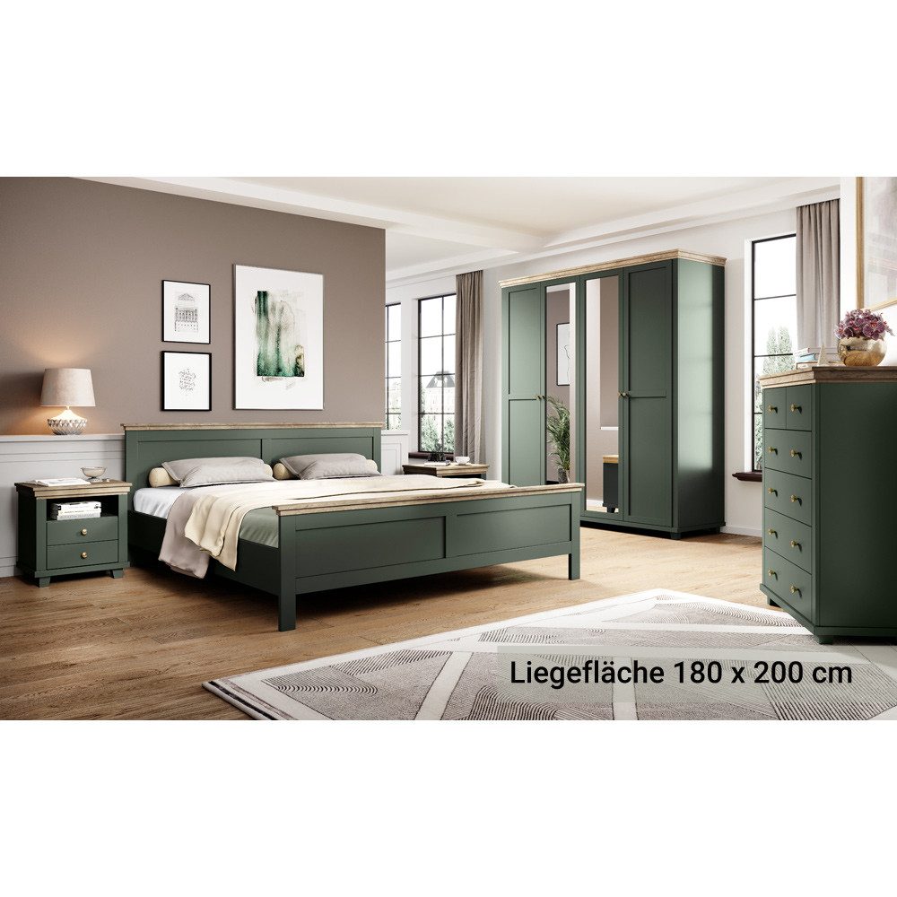 Lomadox Schlafzimmer-Set EPSOM-83, (Spar-Set, 5-tlg), grün günstig online kaufen