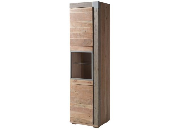 Massivmoebel24 Standvitrine (Vitrine Akazie 55x45x204 beige lackiert Amster günstig online kaufen