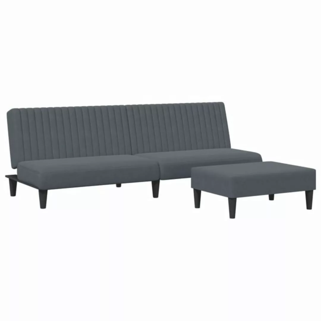 vidaXL Sofa 2-tlg. Sofagarnitur Dunkelgrau Samt günstig online kaufen