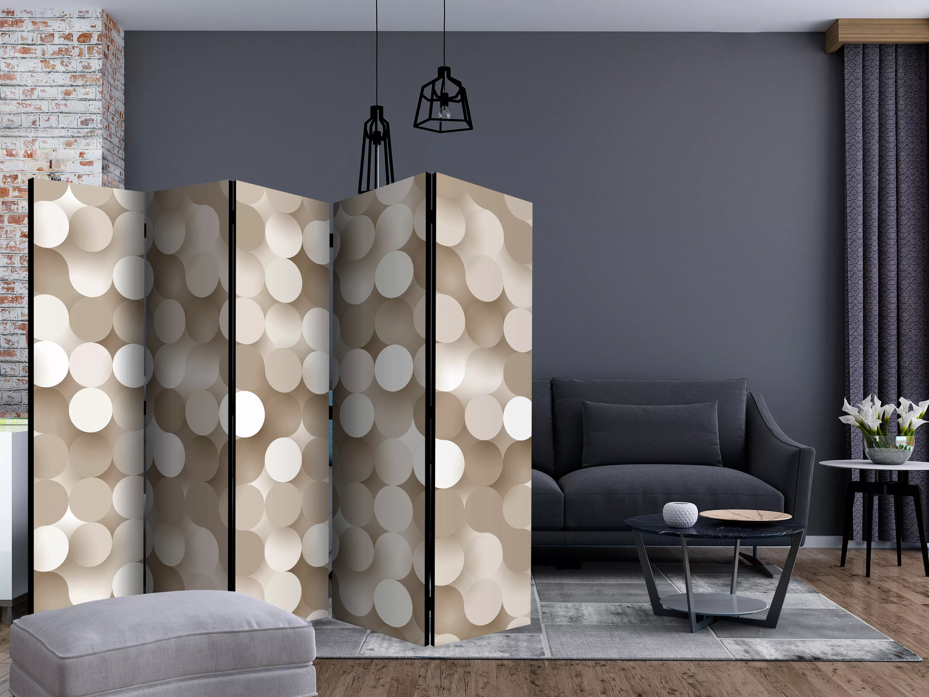 5-teiliges Paravent - Gold Net Ii [room Dividers] günstig online kaufen