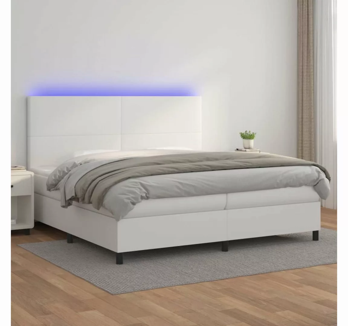 vidaXL Boxspringbett Boxspringbett mit Matratze & LED Kunstleder (200 x 200 günstig online kaufen