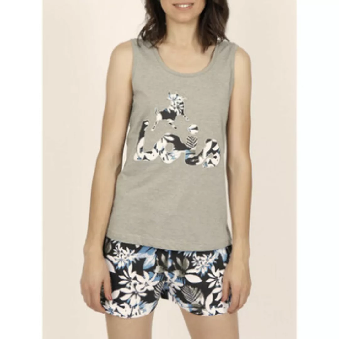 Admas  Kleider & Outfits Schlafanzug Tanktop kurz Lois Jungle khaki günstig online kaufen