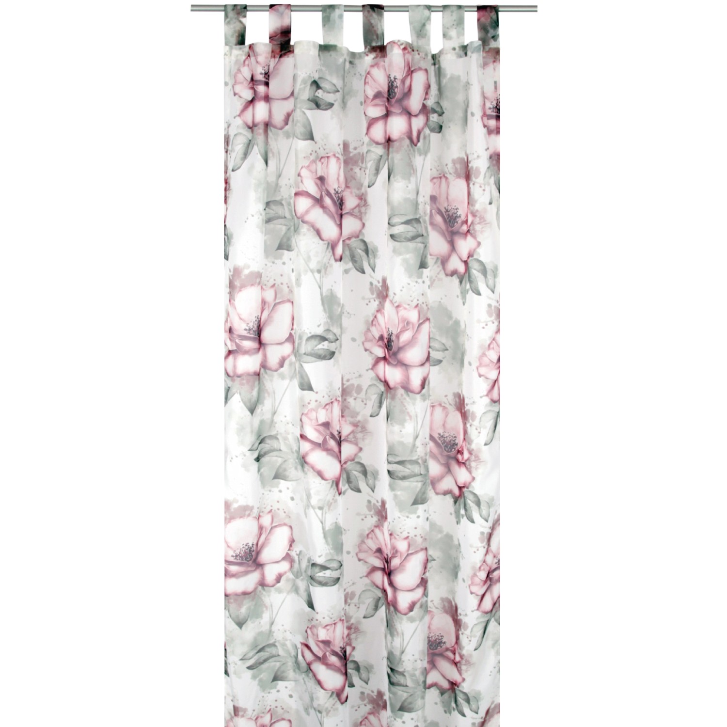 Arsvita Gardine Schlaufenschal 140 cm x 245 cm Voile mit Druck Flower 2er P günstig online kaufen