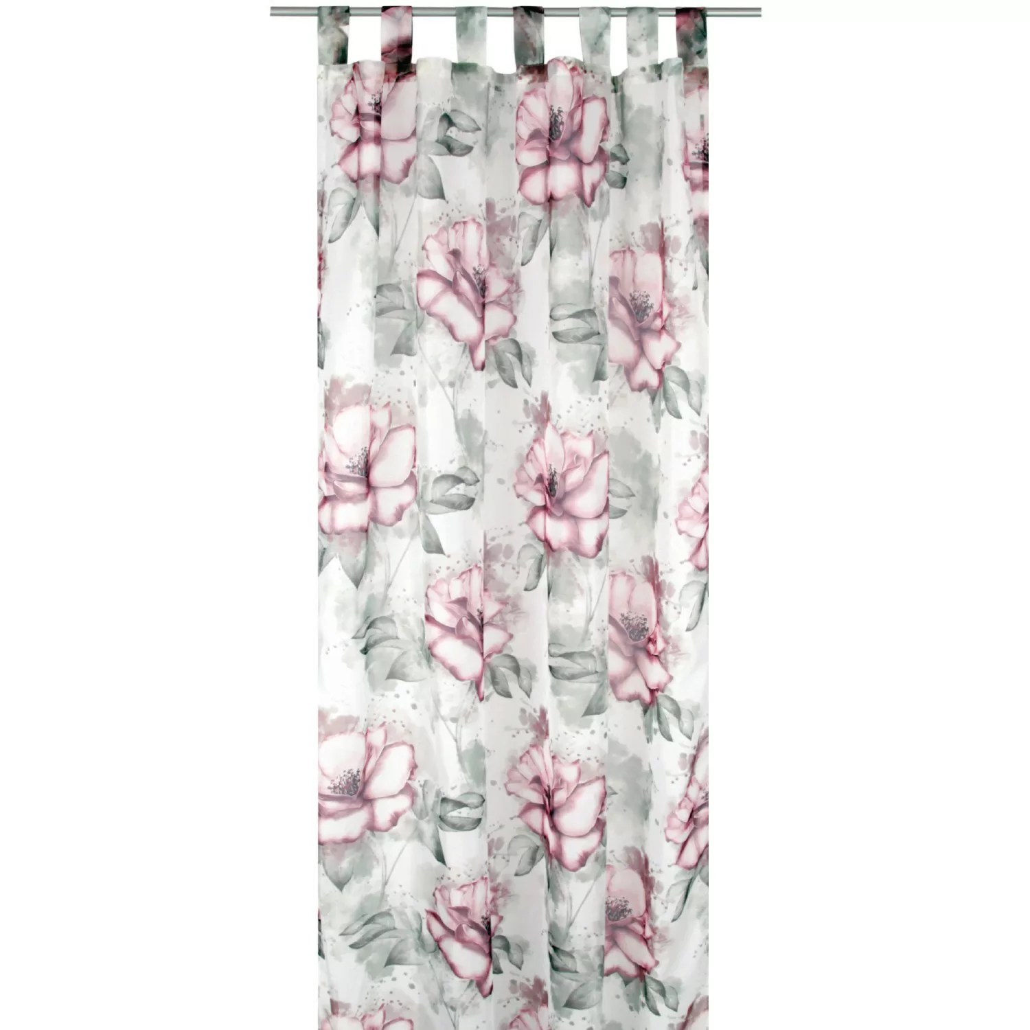 Arsvita Gardine Schlaufenschal 140 cm x 245 cm Voile mit Druck Flower 2er P günstig online kaufen